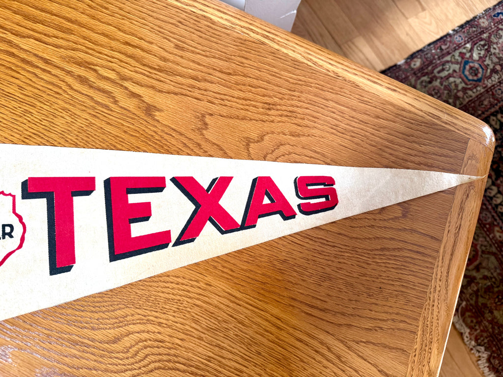 1960's Texas "The Lone Star State" 30" Felt Wool Pennant