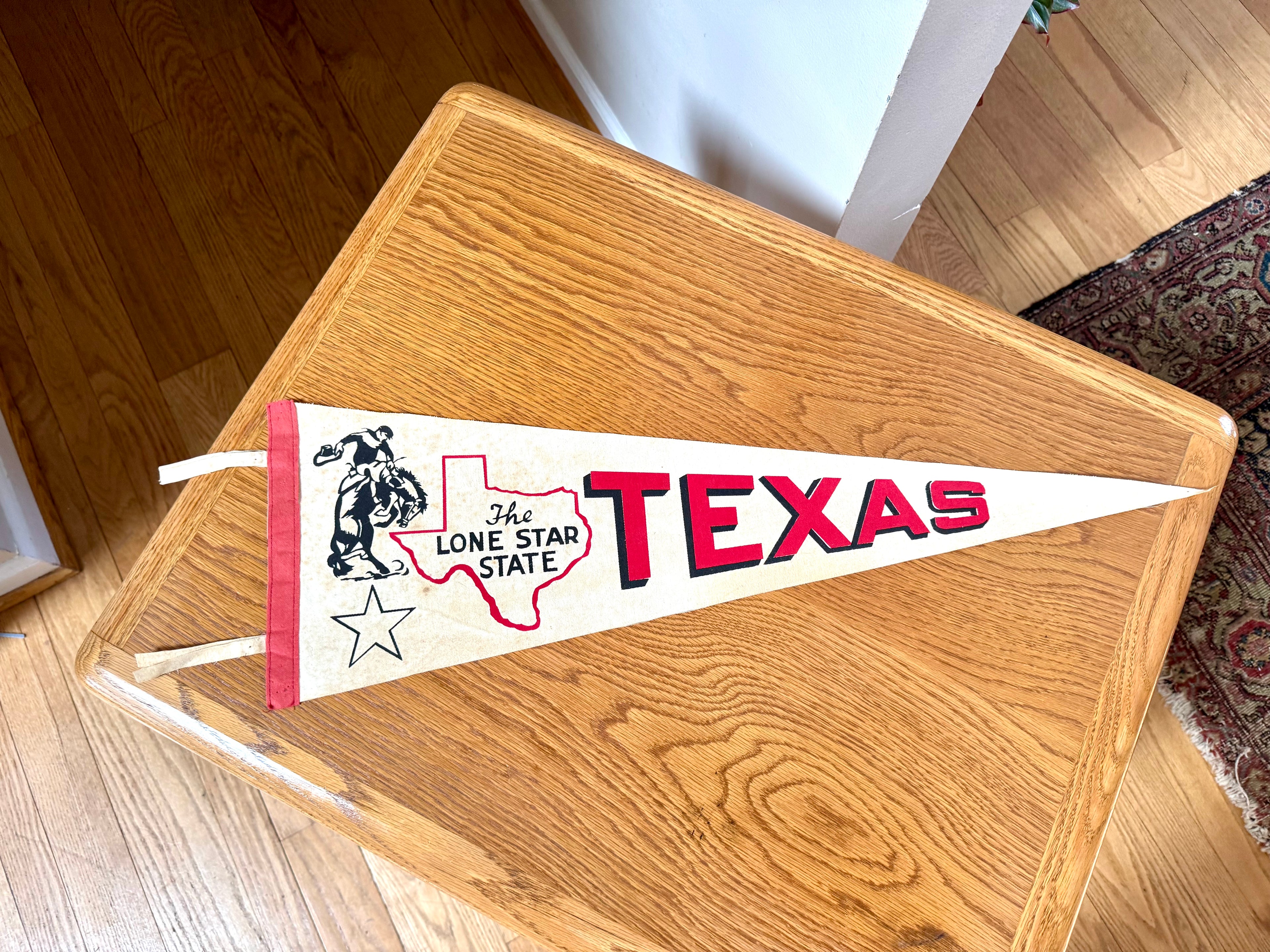 1960's Texas "The Lone Star State" 30" Felt Wool Pennant