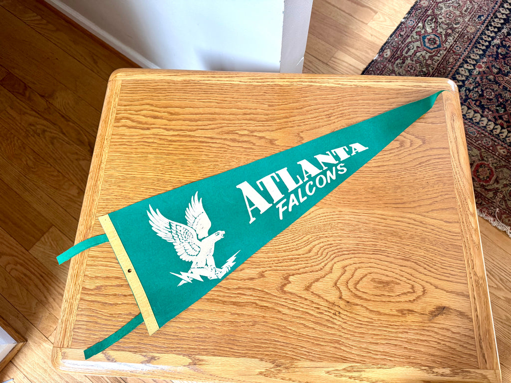 1960's Atlanta Falcons Felt Pennant | Very Rare Green Atlanta Falcons Pennant