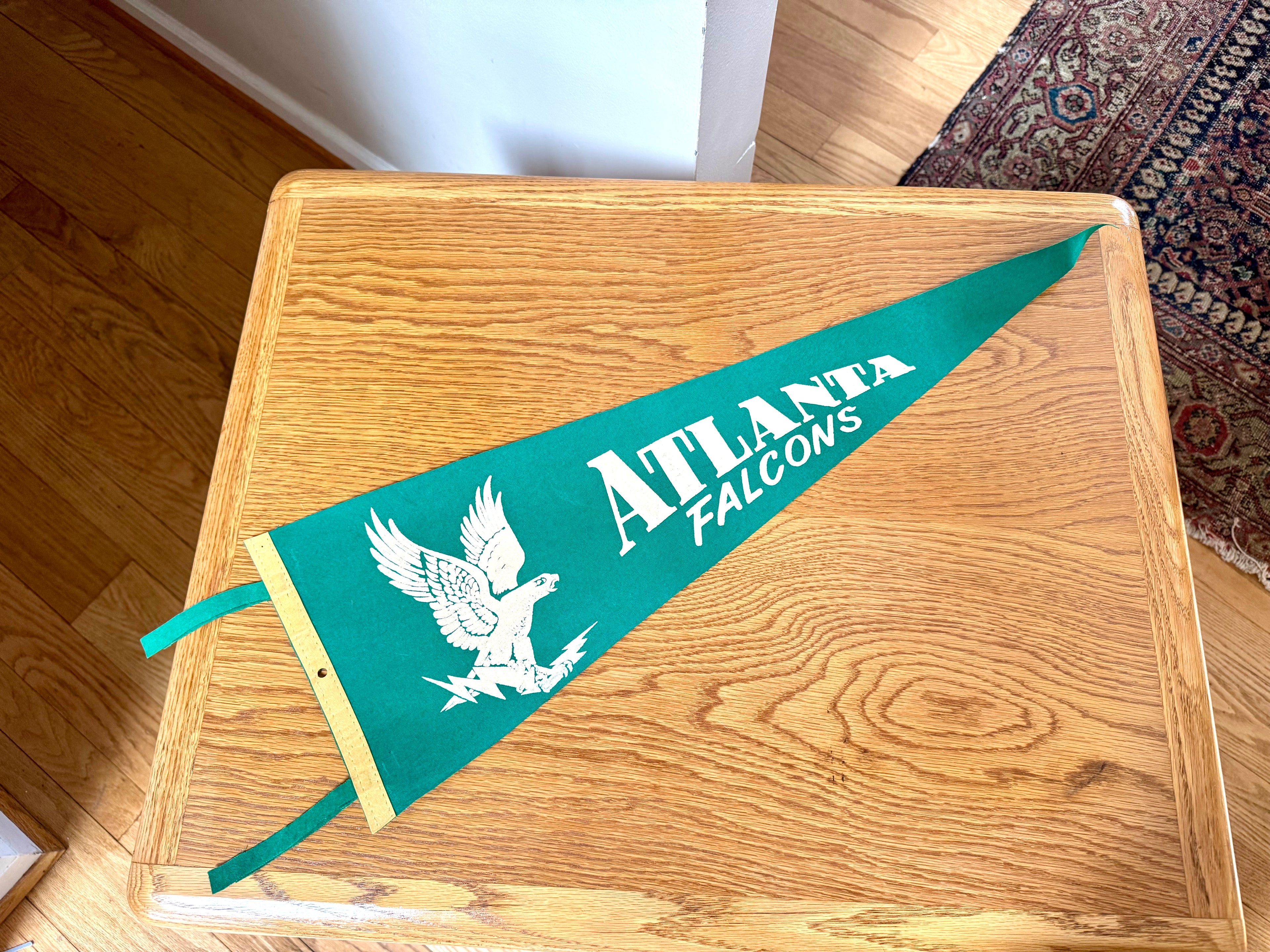 1960's Atlanta Falcons Felt Pennant | Very Rare Green Atlanta Falcons Pennant
