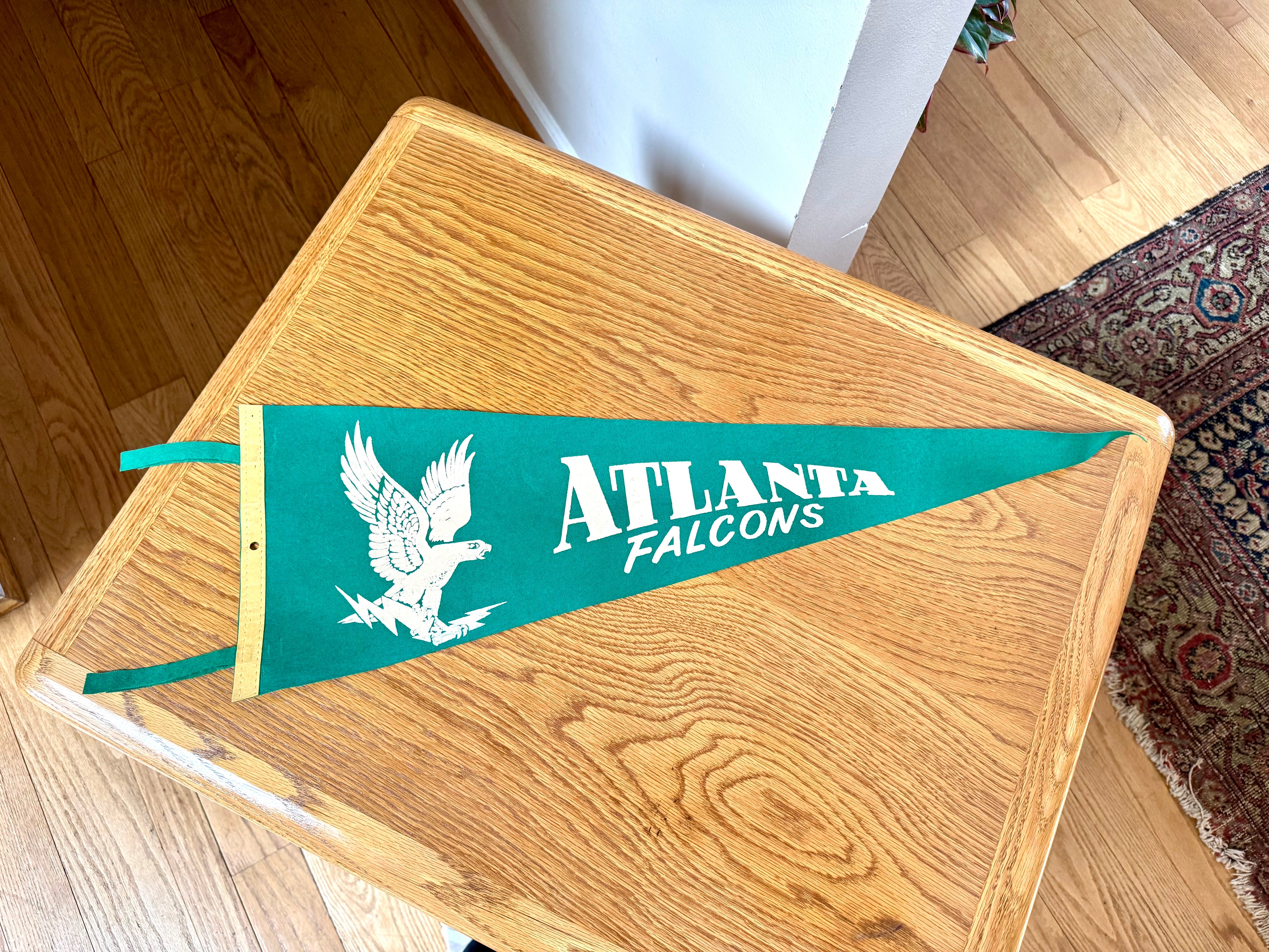 1960's Atlanta Falcons Felt Pennant | Very Rare Green Atlanta Falcons Pennant