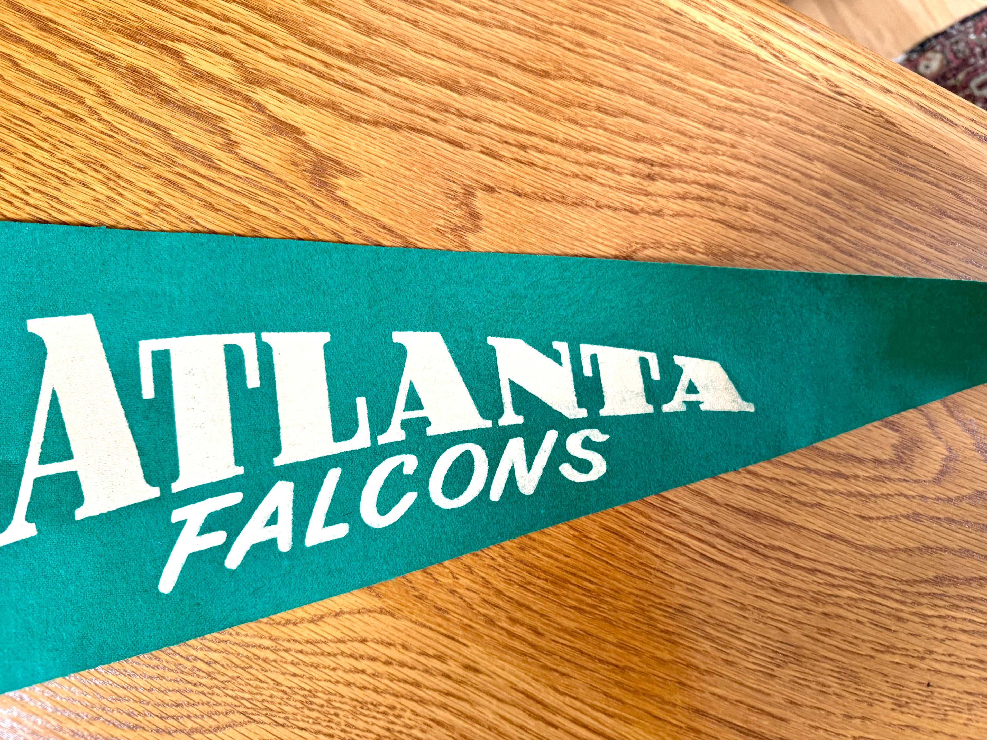 1960's Atlanta Falcons Felt Pennant | Very Rare Green Atlanta Falcons Pennant