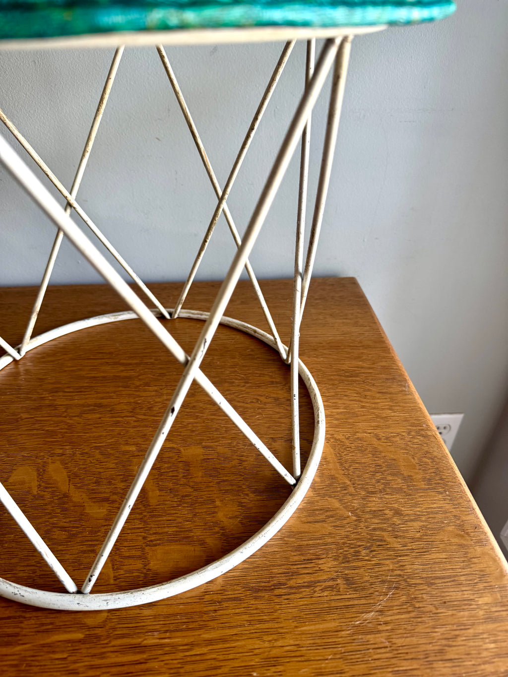 70's Kitchen Karnival Padded Wire Stool | Padded Wire MCM Ottoman