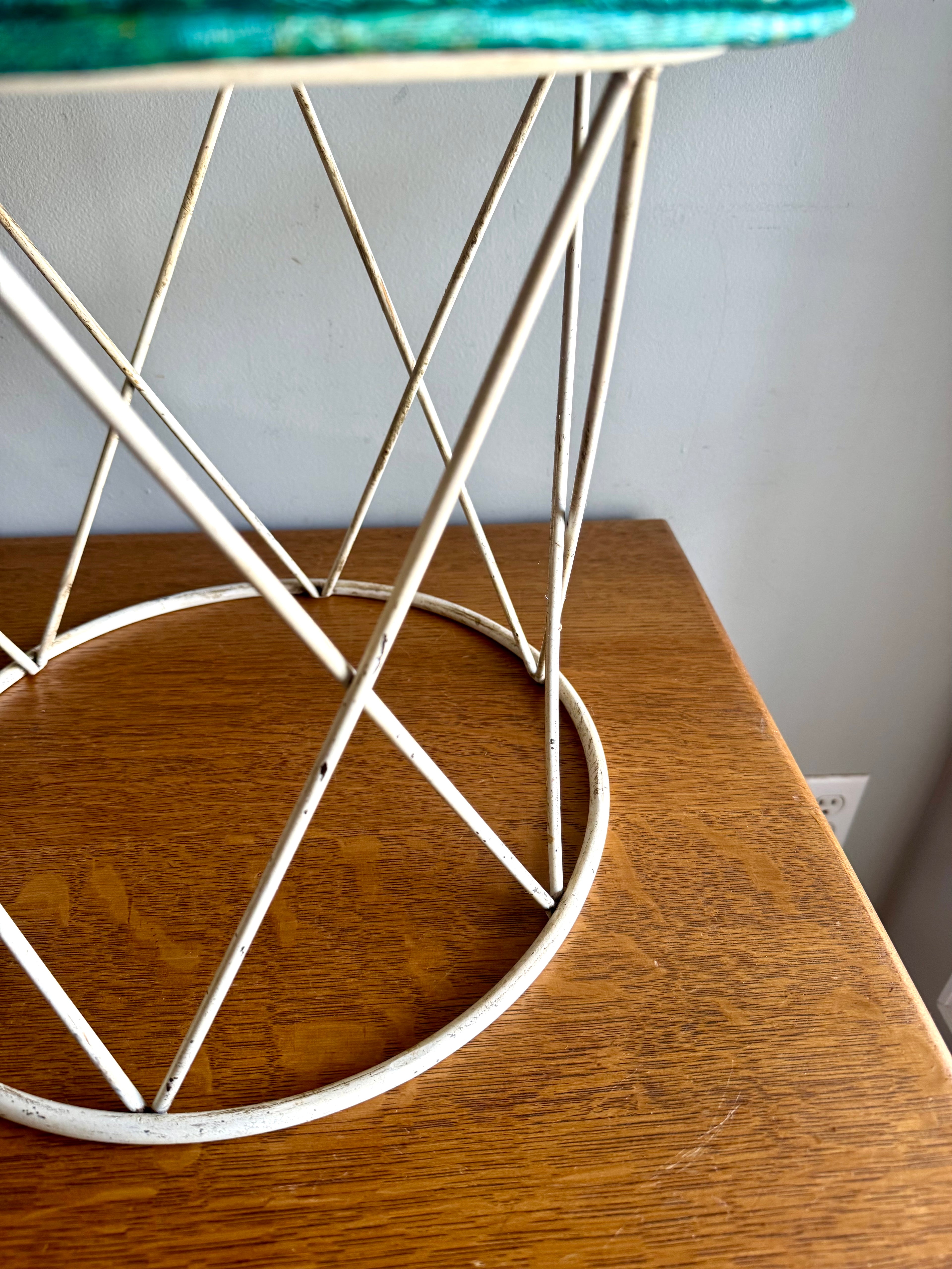 70's Kitchen Karnival Padded Wire Stool | Padded Wire MCM Ottoman