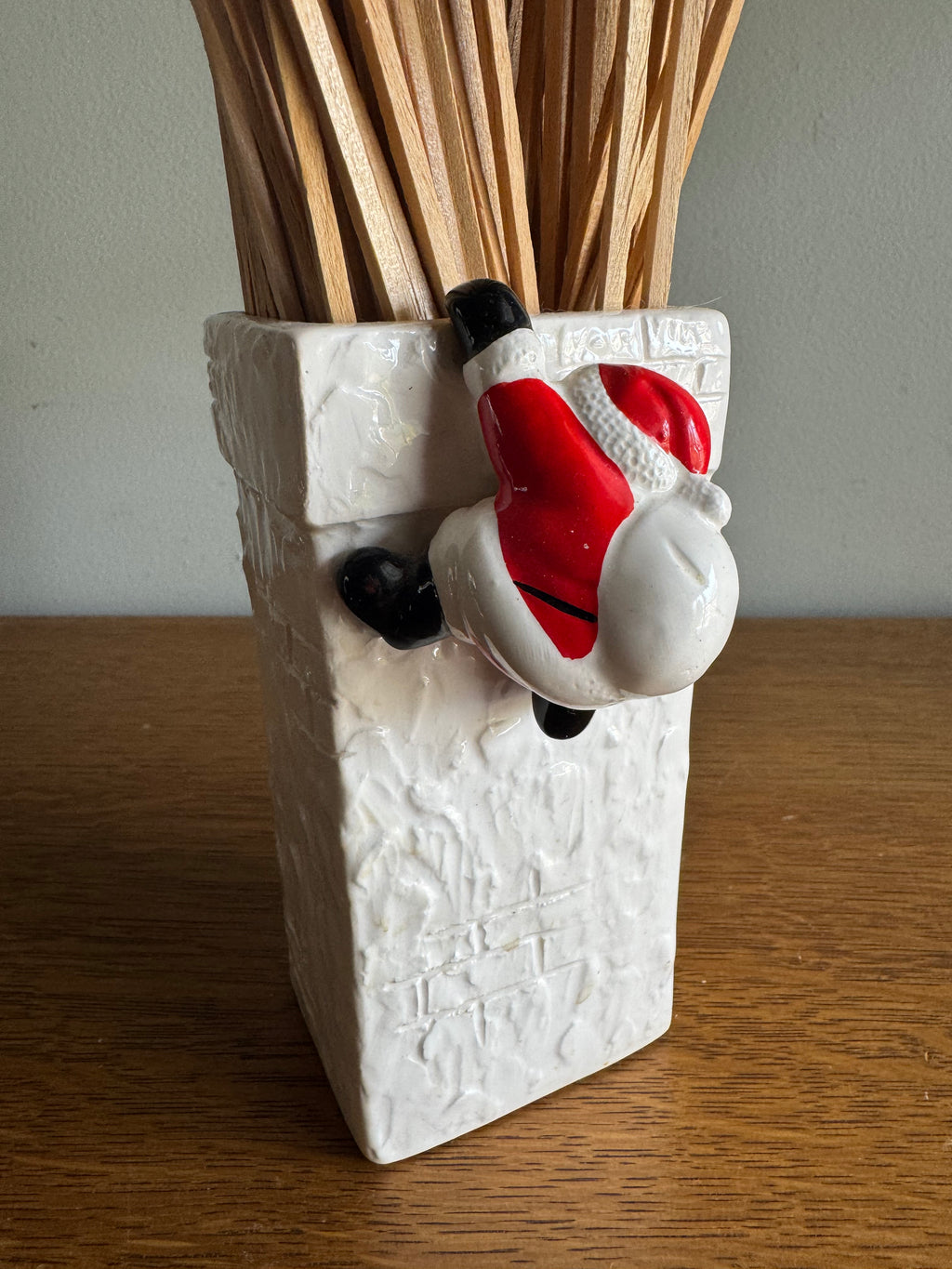 Vtg Fitz And Floyd Santa Claus Climbing Into Chimney Match Holder 1977 Christmas