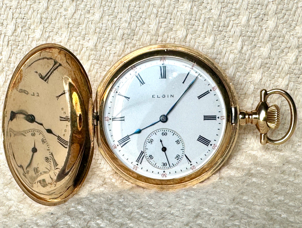 1911 Elgin 14K Gold 301 Model 2 ~ 12s Hunting Case Working Pocket Watch