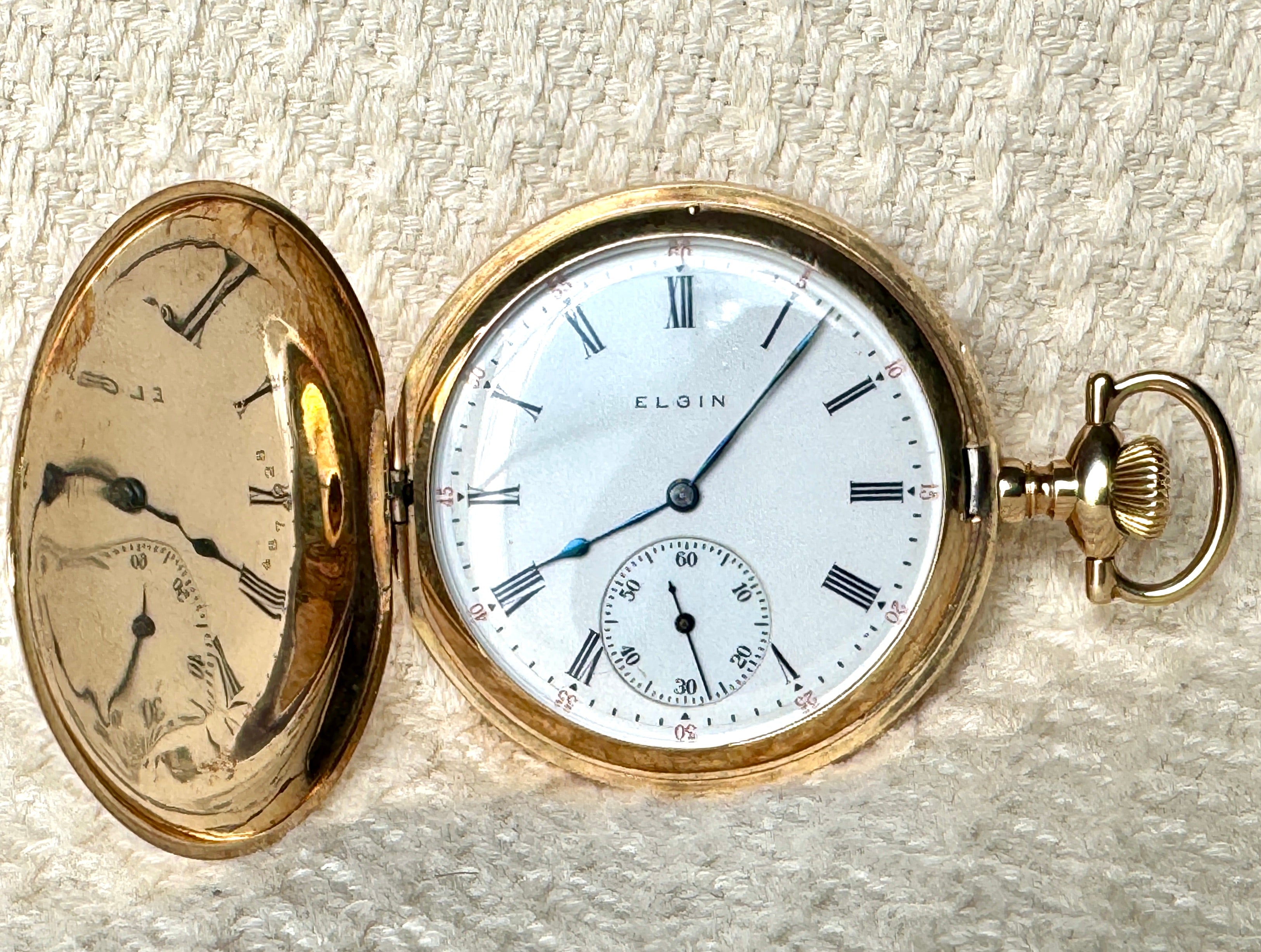 1911 Elgin 14K Gold 301 Model 2 ~ 12s Hunting Case Working Pocket Watch