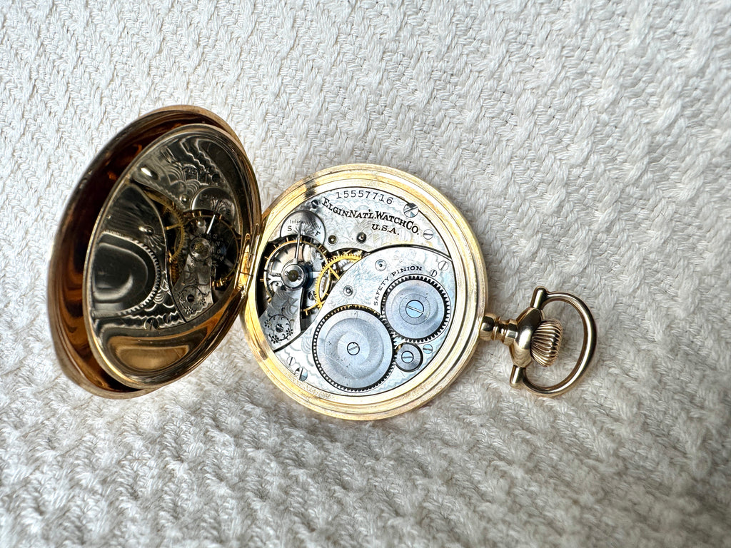 1911 Elgin 14K Gold 301 Model 2 ~ 12s Hunting Case Working Pocket Watch