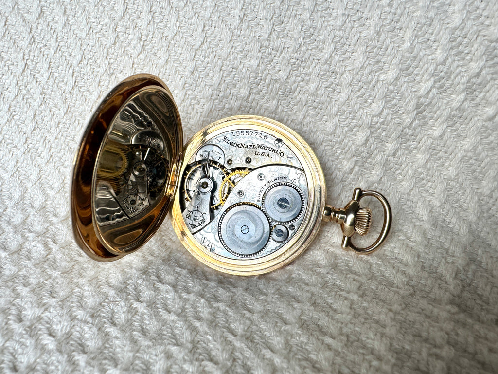 1911 Elgin 14K Gold 301 Model 2 ~ 12s Hunting Case Working Pocket Watch
