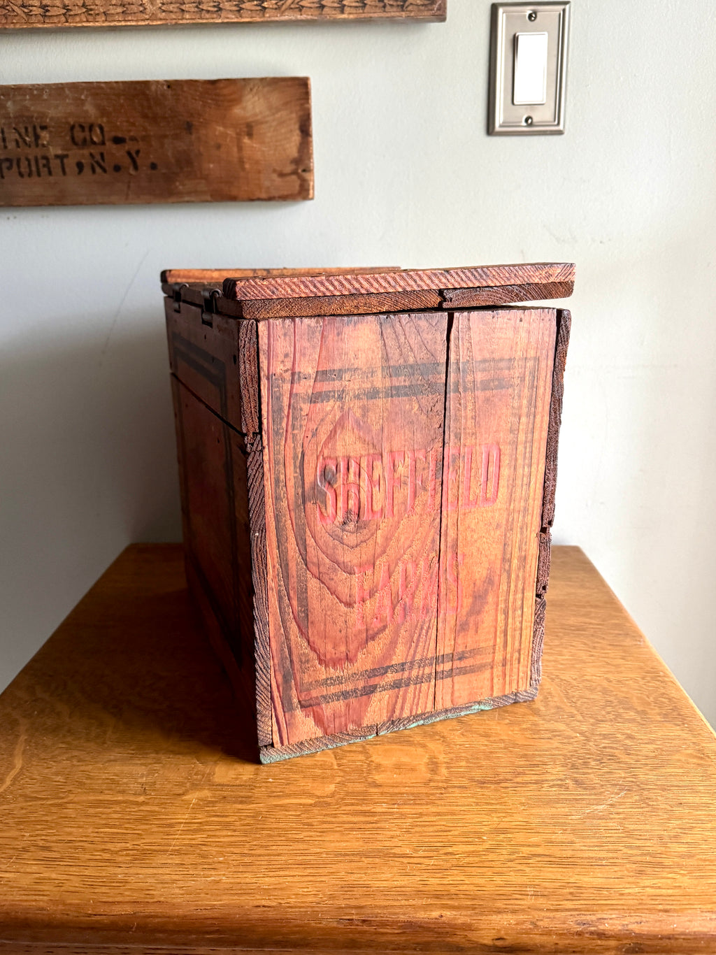 1950's Sheffield Farms Sealect Milk Wooden Crate Lidded Rare Advertising Box