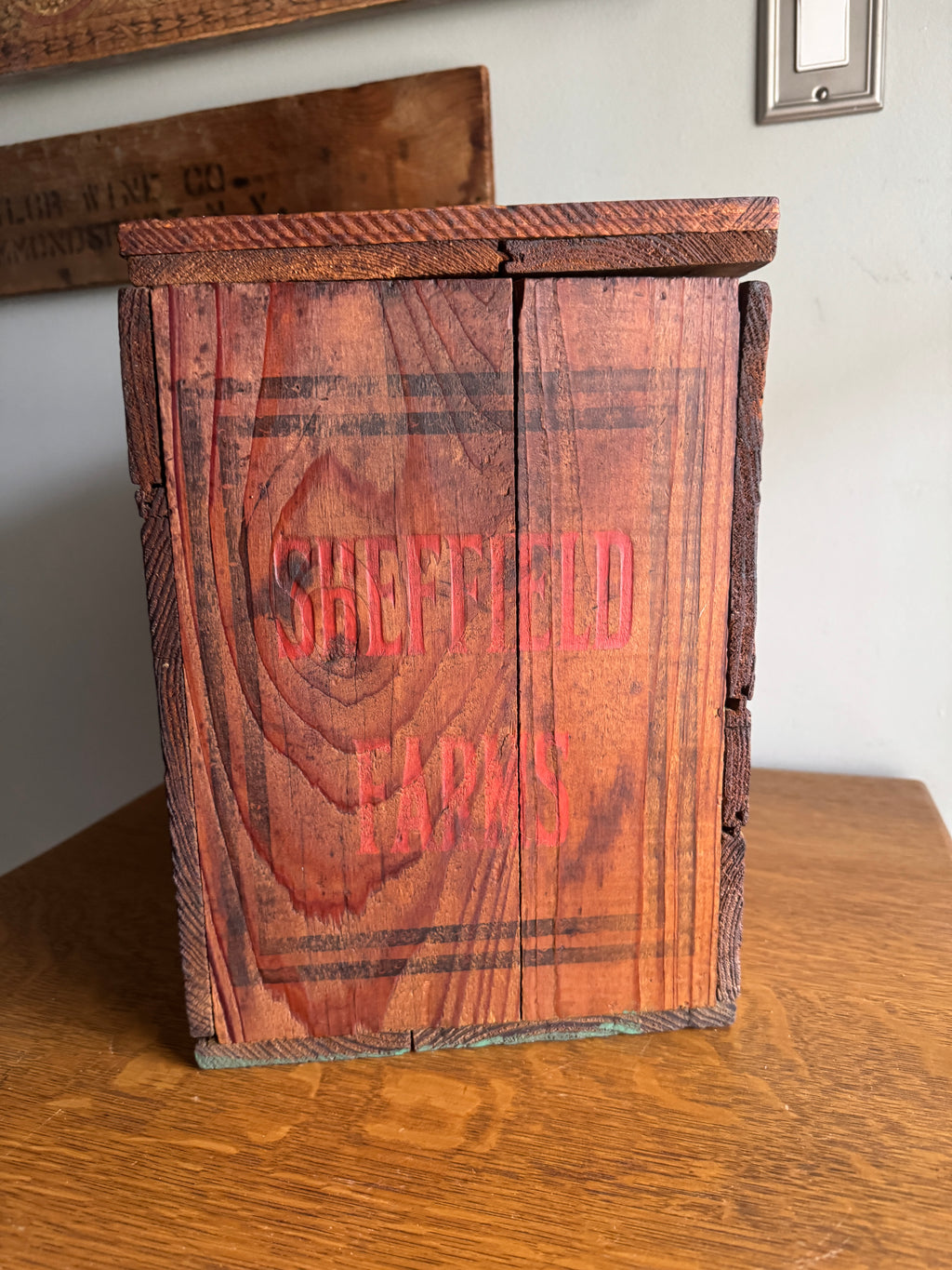 1950's Sheffield Farms Sealect Milk Wooden Crate Lidded Rare Advertising Box