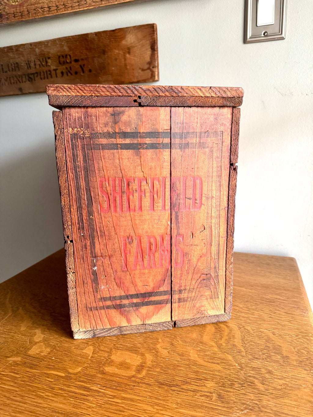 1950's Sheffield Farms Sealect Milk Wooden Crate Lidded Rare Advertising Box