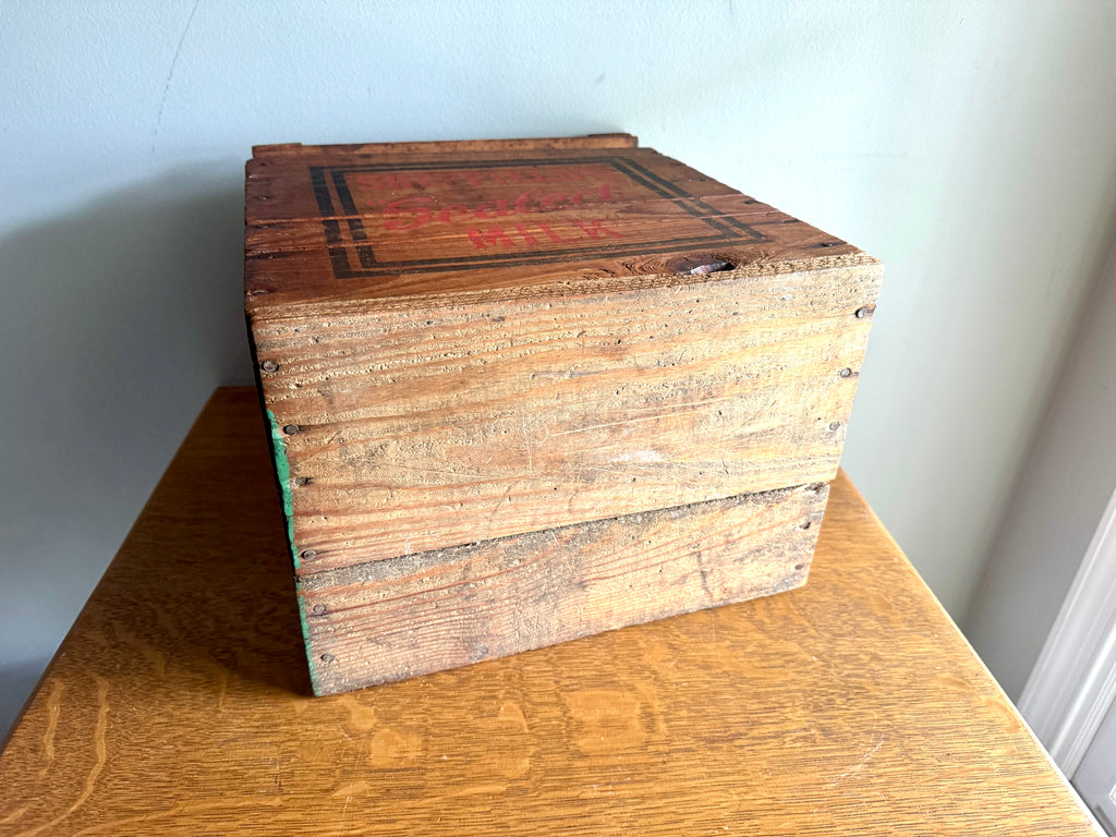 1950's Sheffield Farms Sealect Milk Wooden Crate Lidded Rare Advertising Box