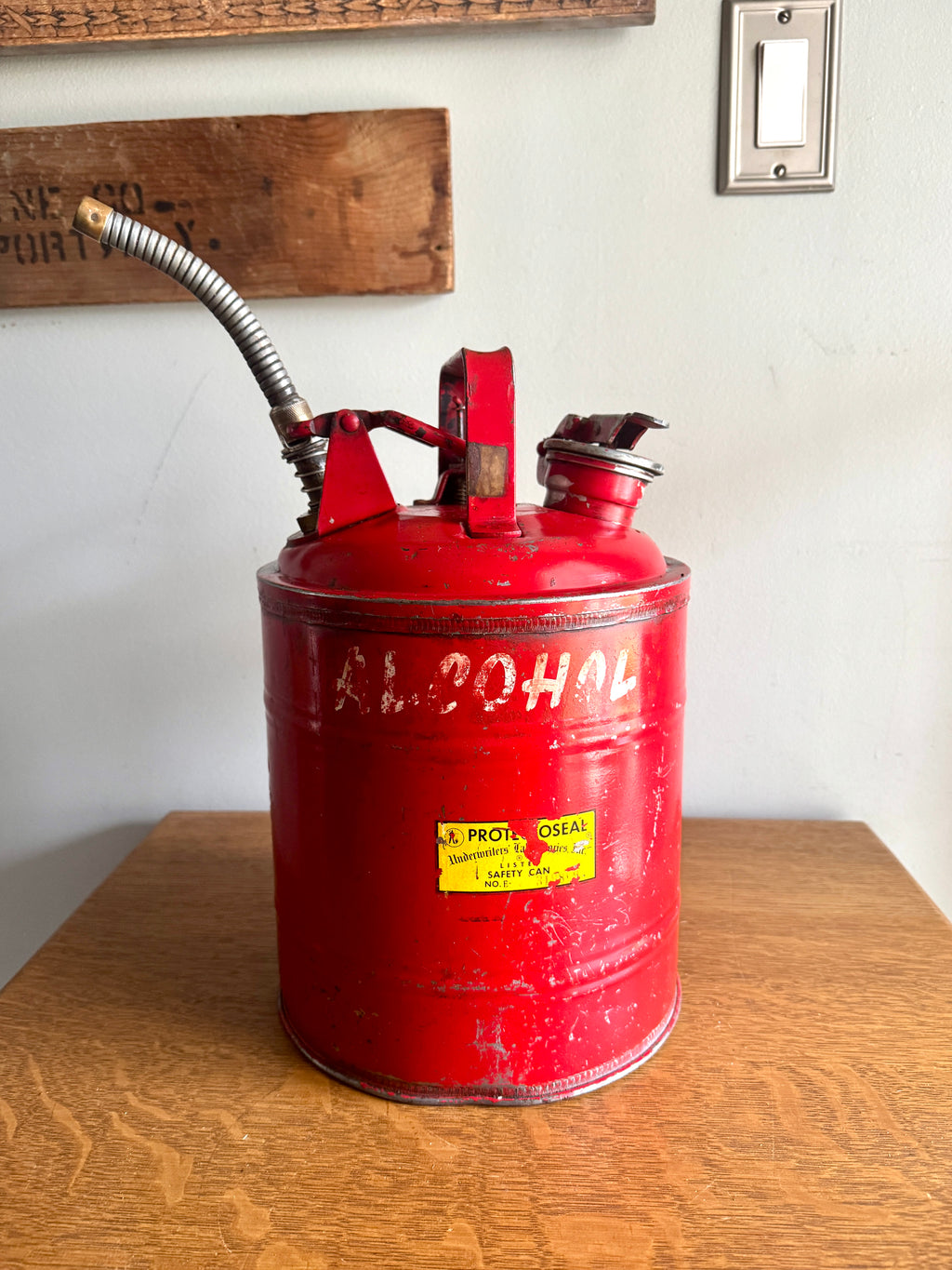 Vtg Protectoseal Co. Oil Gas Can/ Chicago Safety Can No. 8420 2 Gallon