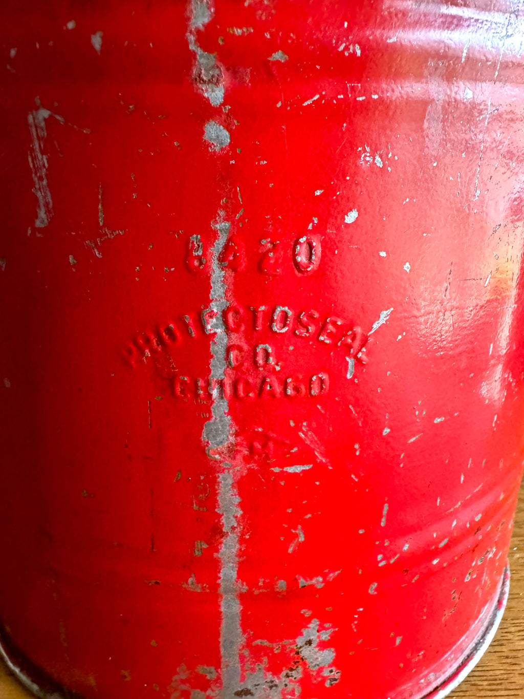 Vtg Protectoseal Co. Oil Gas Can/ Chicago Safety Can No. 8420 2 Gallon