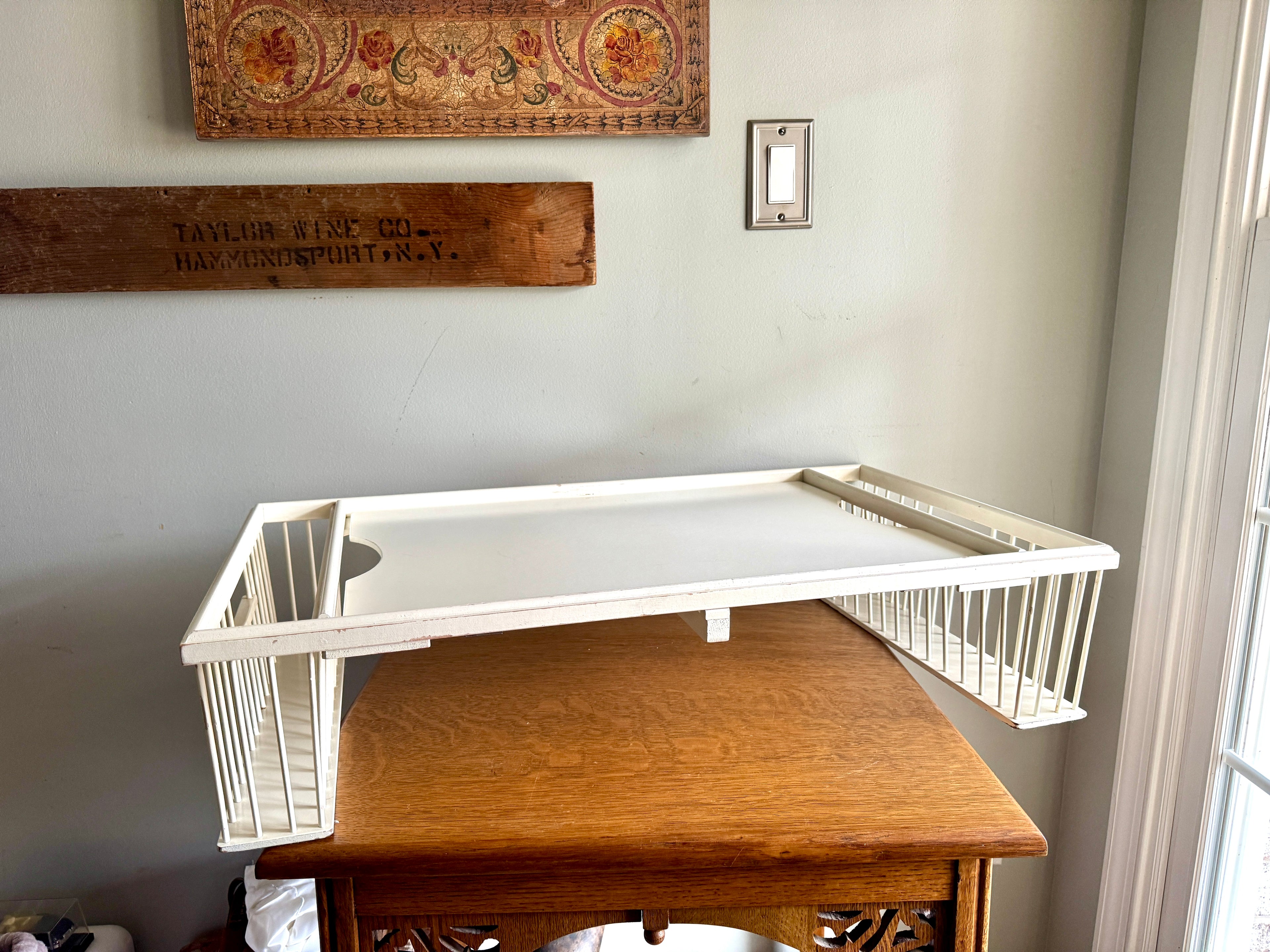 Vtg Ronel Company White Contemporary Bed Tray | Adjustable Bed Tray