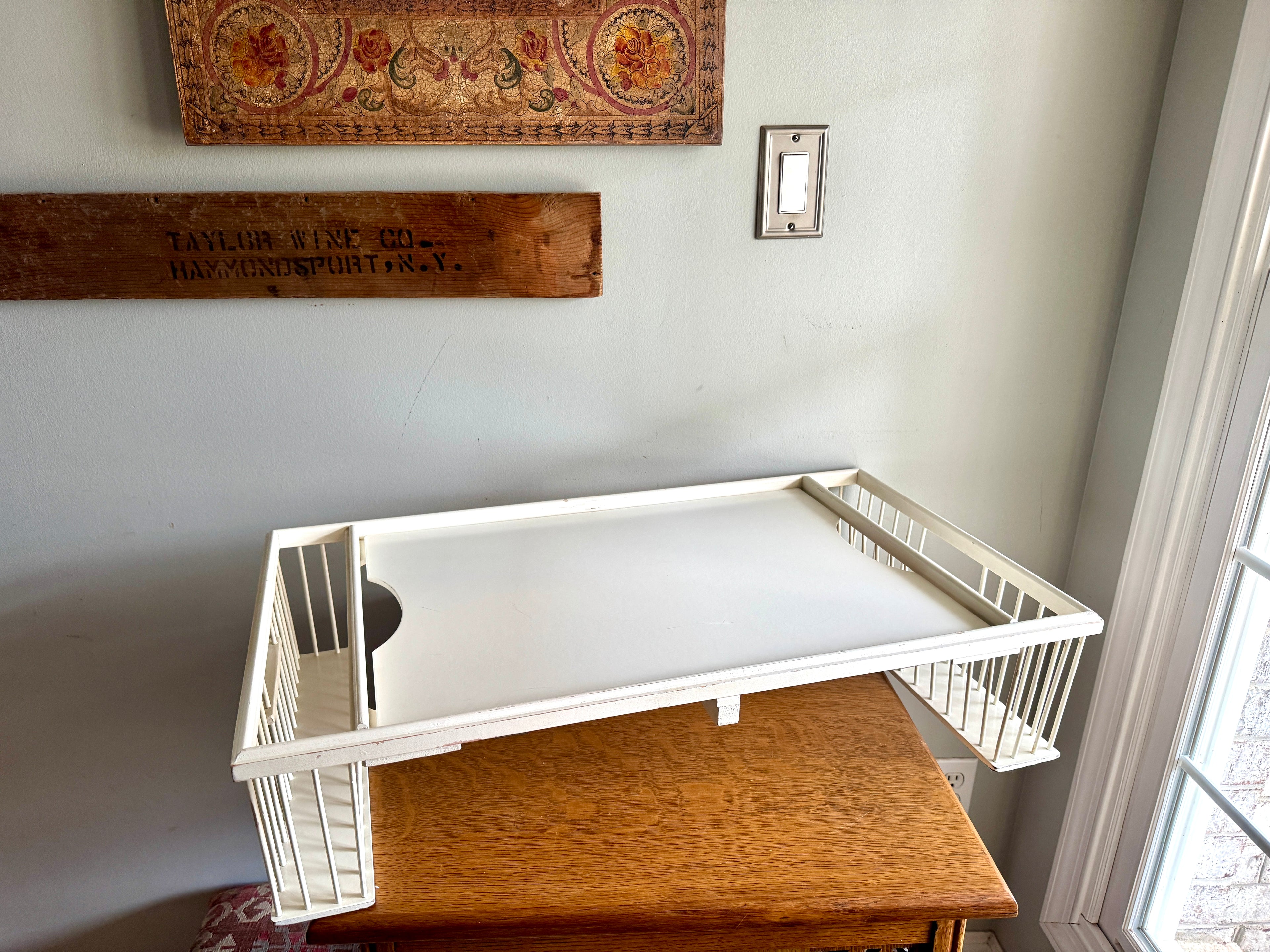 Vtg Ronel Company White Contemporary Bed Tray | Adjustable Bed Tray