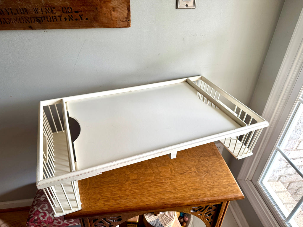 Vtg Ronel Company White Contemporary Bed Tray | Adjustable Bed Tray