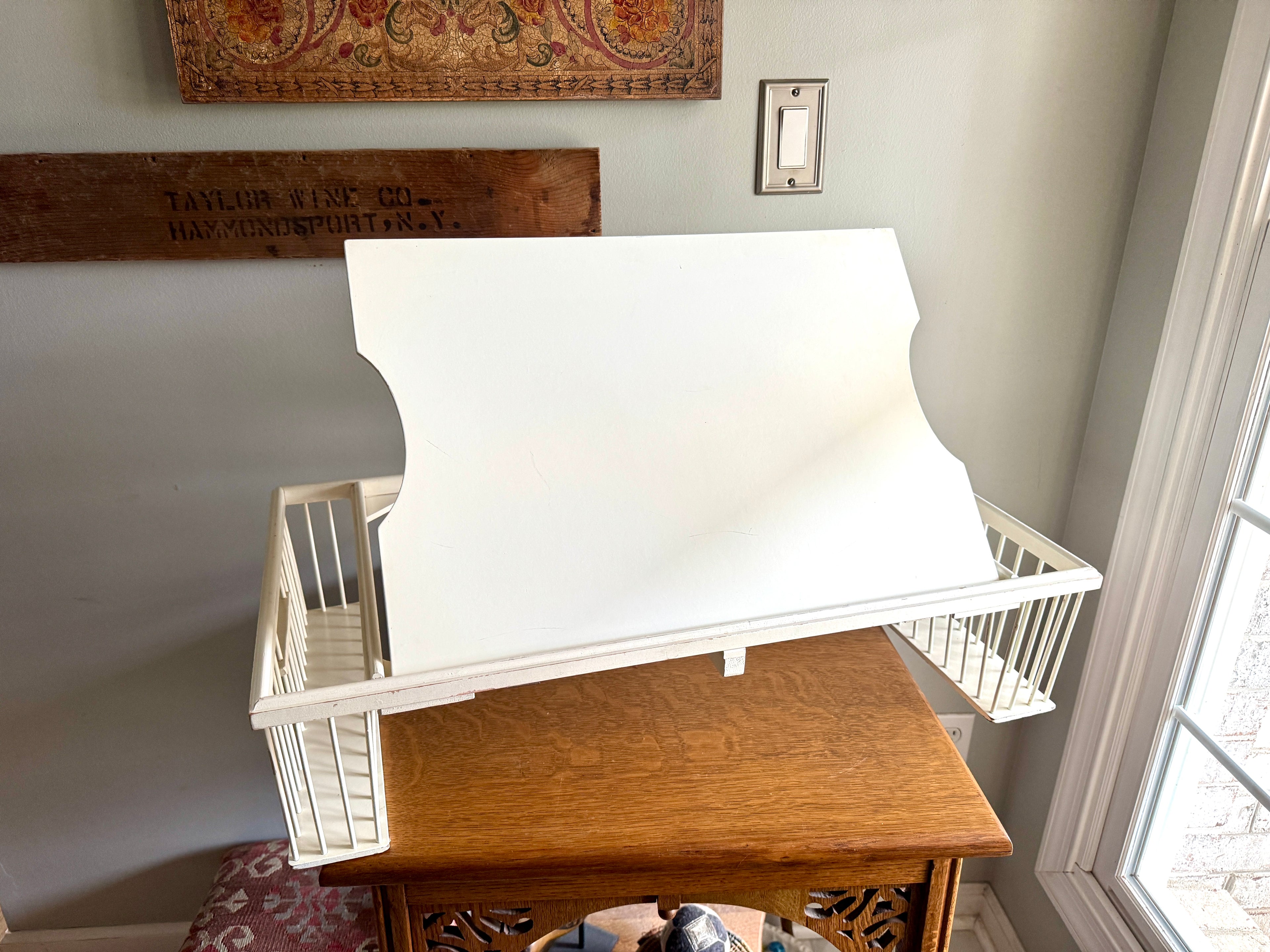 Vtg Ronel Company White Contemporary Bed Tray | Adjustable Bed Tray
