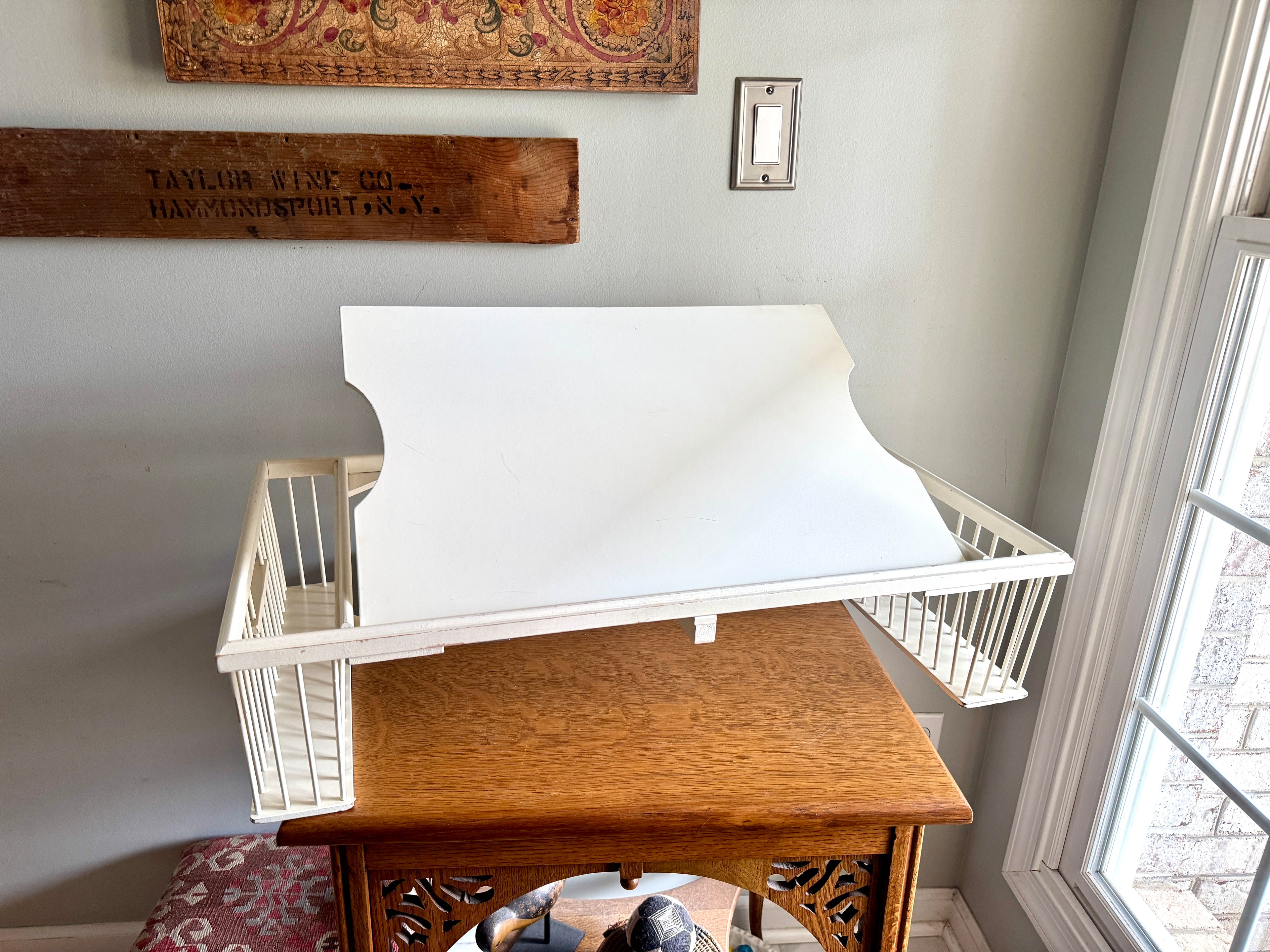 Vtg Ronel Company White Contemporary Bed Tray | Adjustable Bed Tray