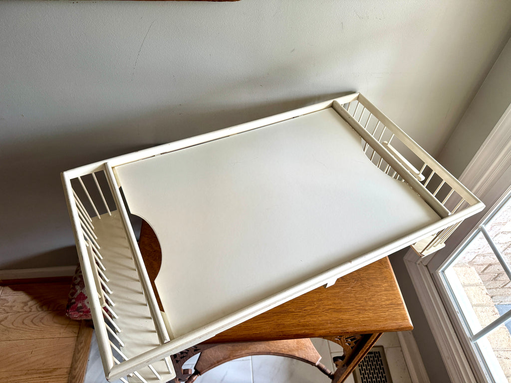 Vtg Ronel Company White Contemporary Bed Tray | Adjustable Bed Tray