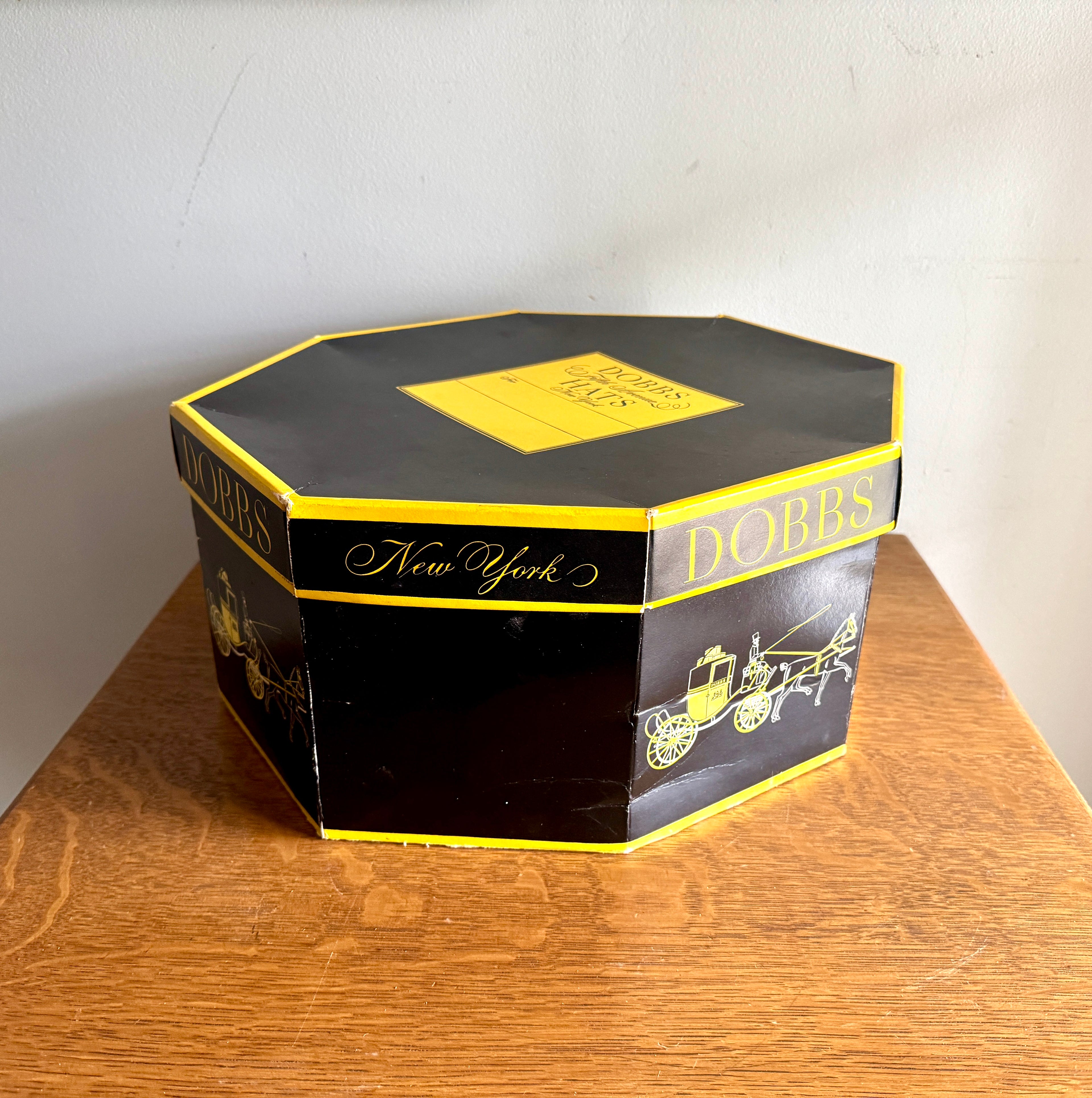 1950's Dobbs New York Fifth Avenue 8 Sided Hat Box