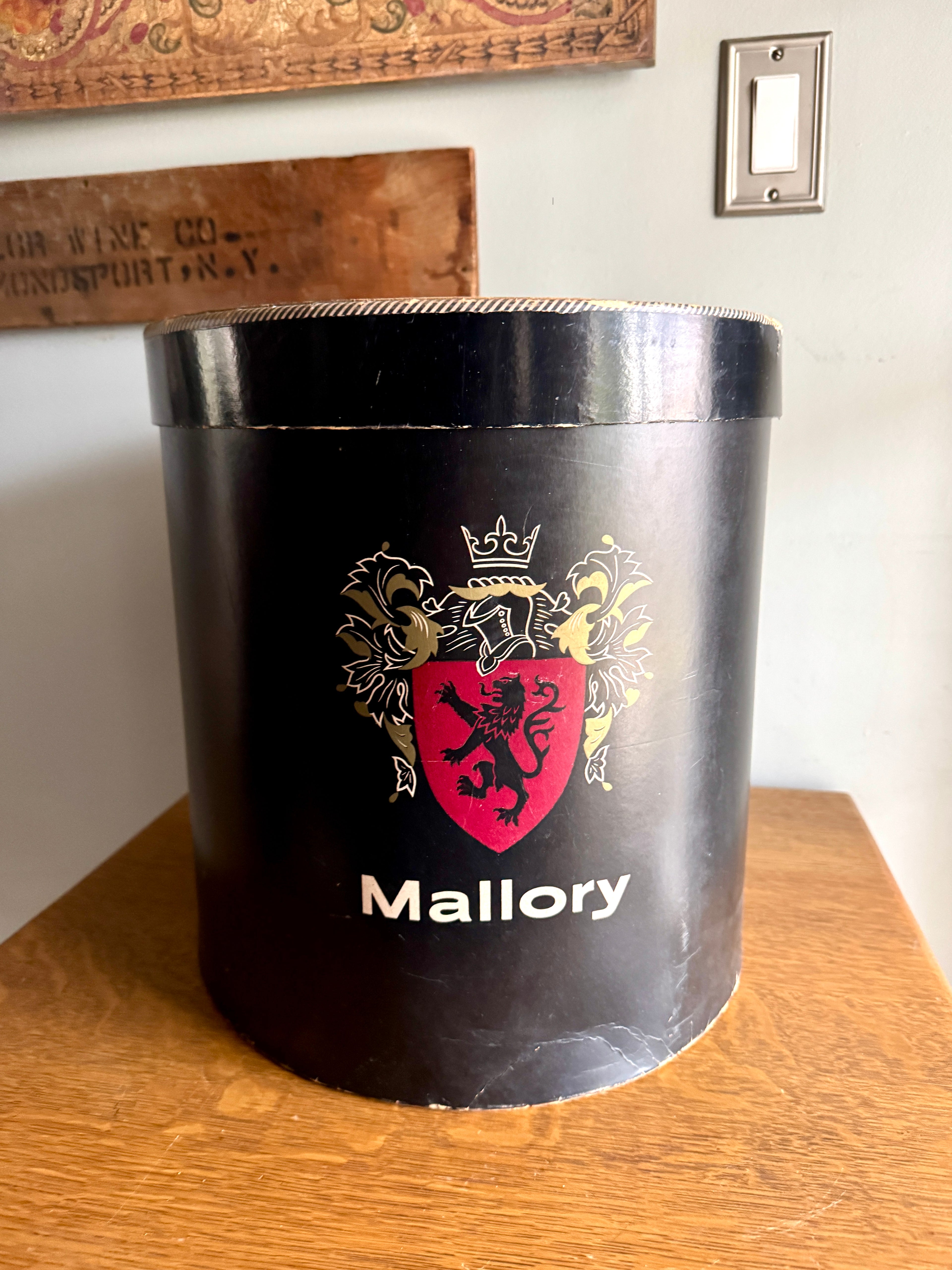 Early 1900's Mallory Large Hat Box | Mallory Hat Company Hat Box