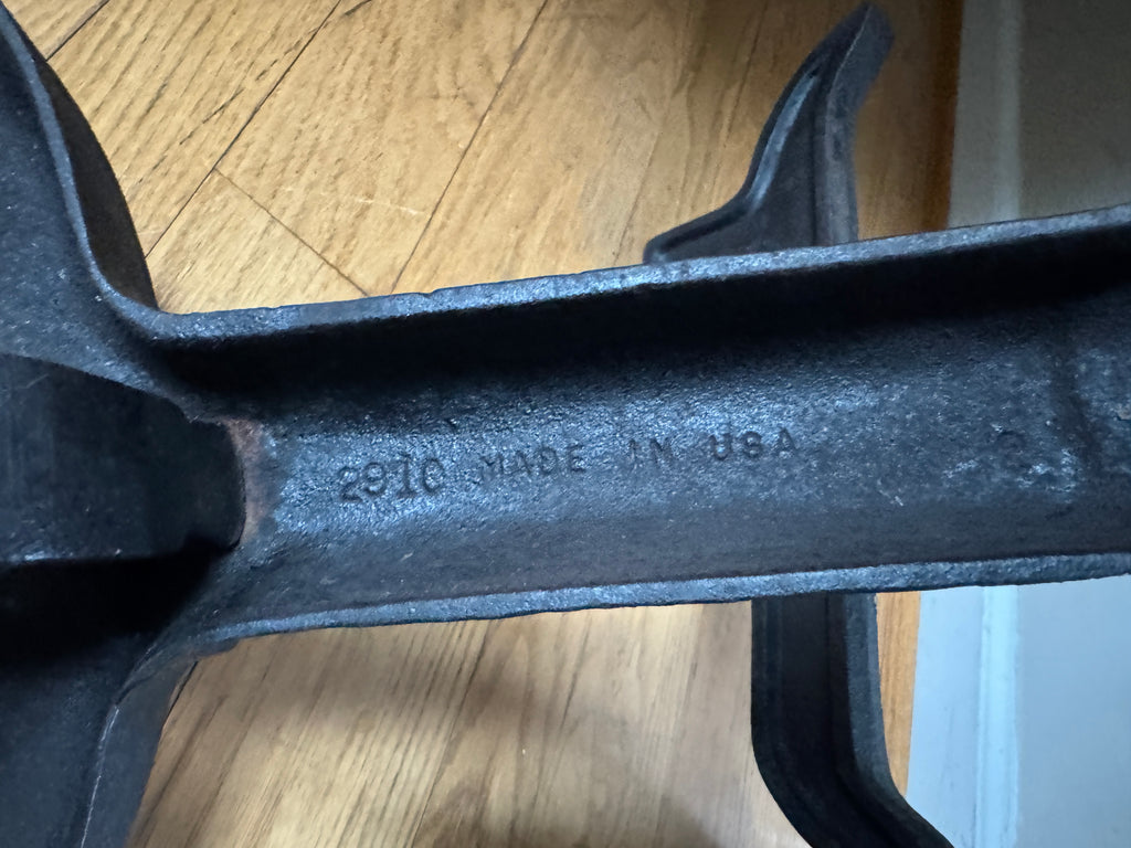 Antique Vestal Cast Iron Andirons | Rustic Black Metal Andirons