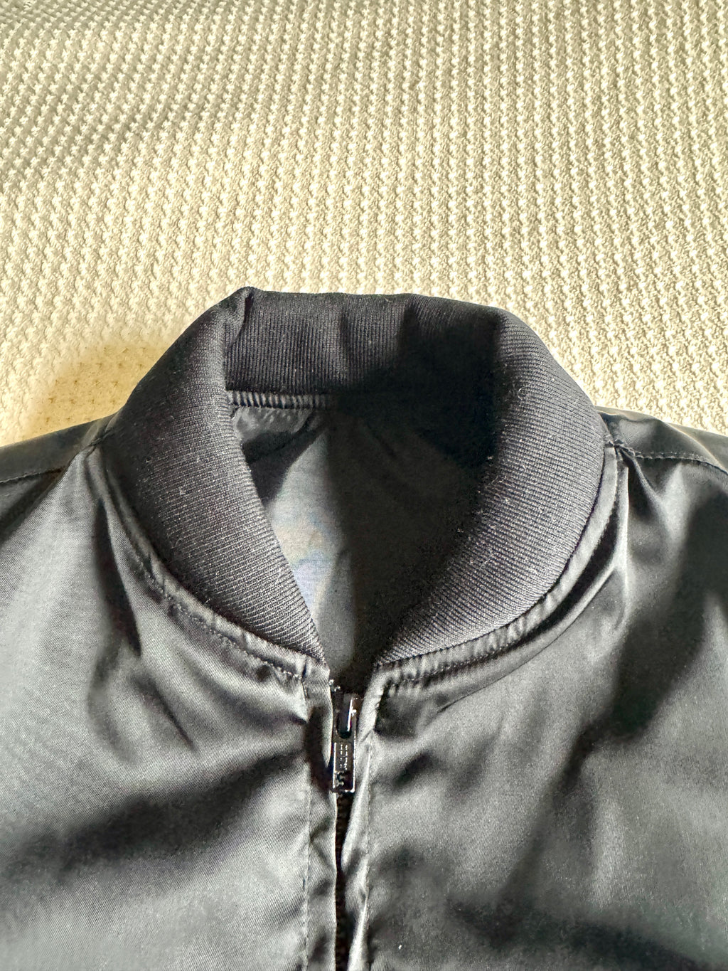 90's Black Chevrolet The Heartbeat of America Satin Jacket 1990s Large | Embroidered Black Chevrolet Jacket (Larry)