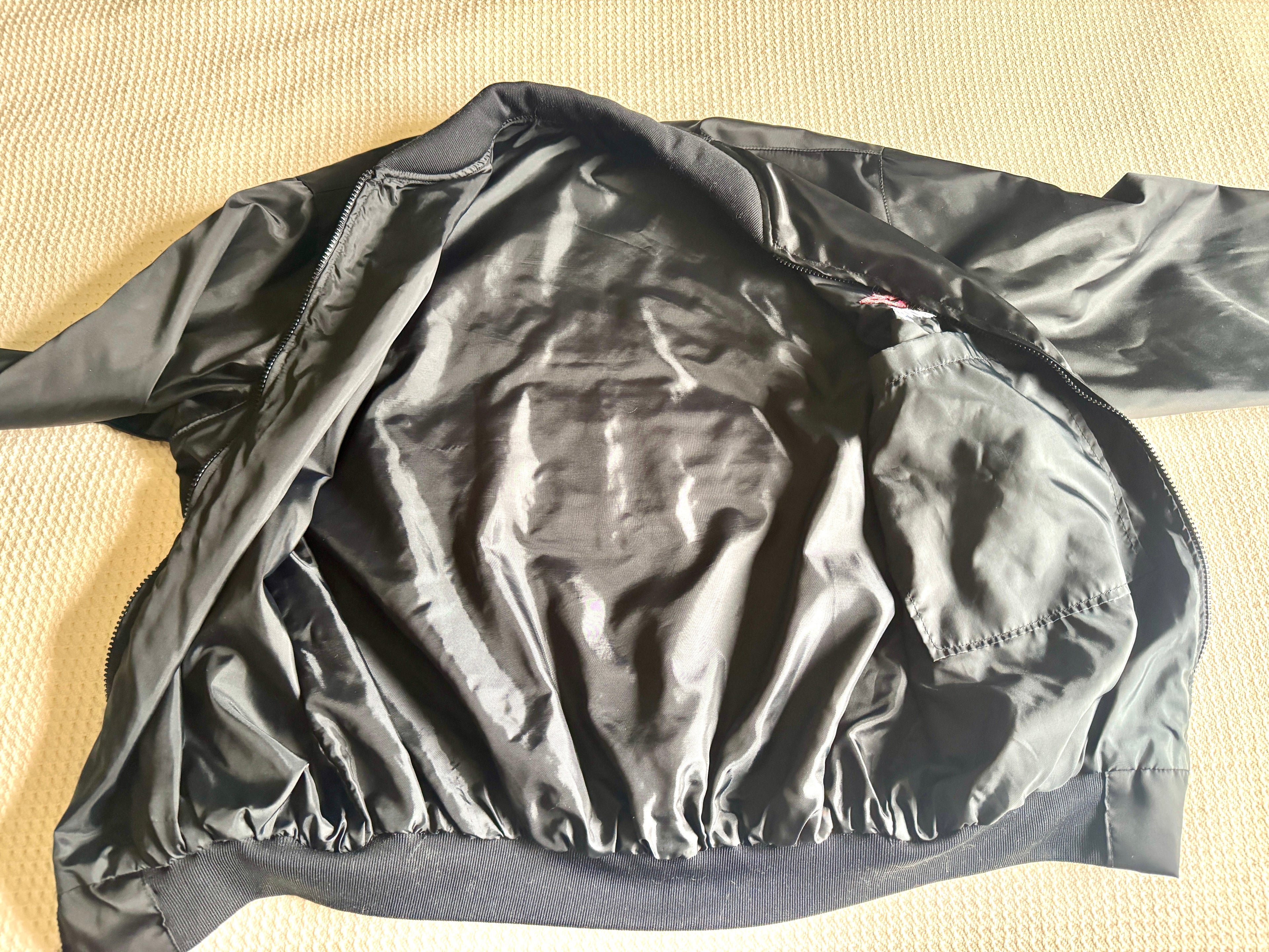 90's Black Chevrolet The Heartbeat of America Satin Jacket 1990s Large | Embroidered Black Chevrolet Jacket (Larry)