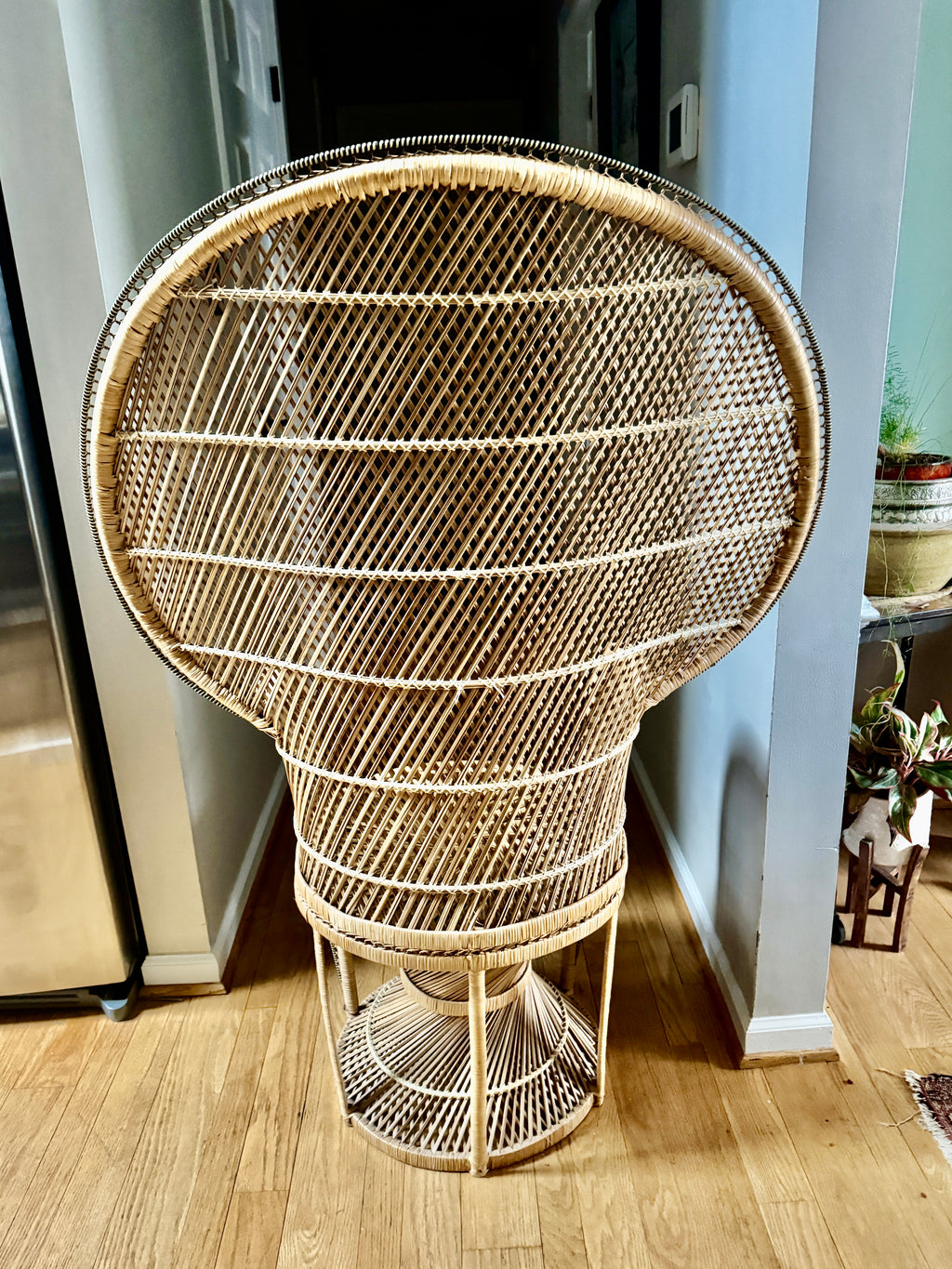 1970's Bohemian Rattan Peacock Chair