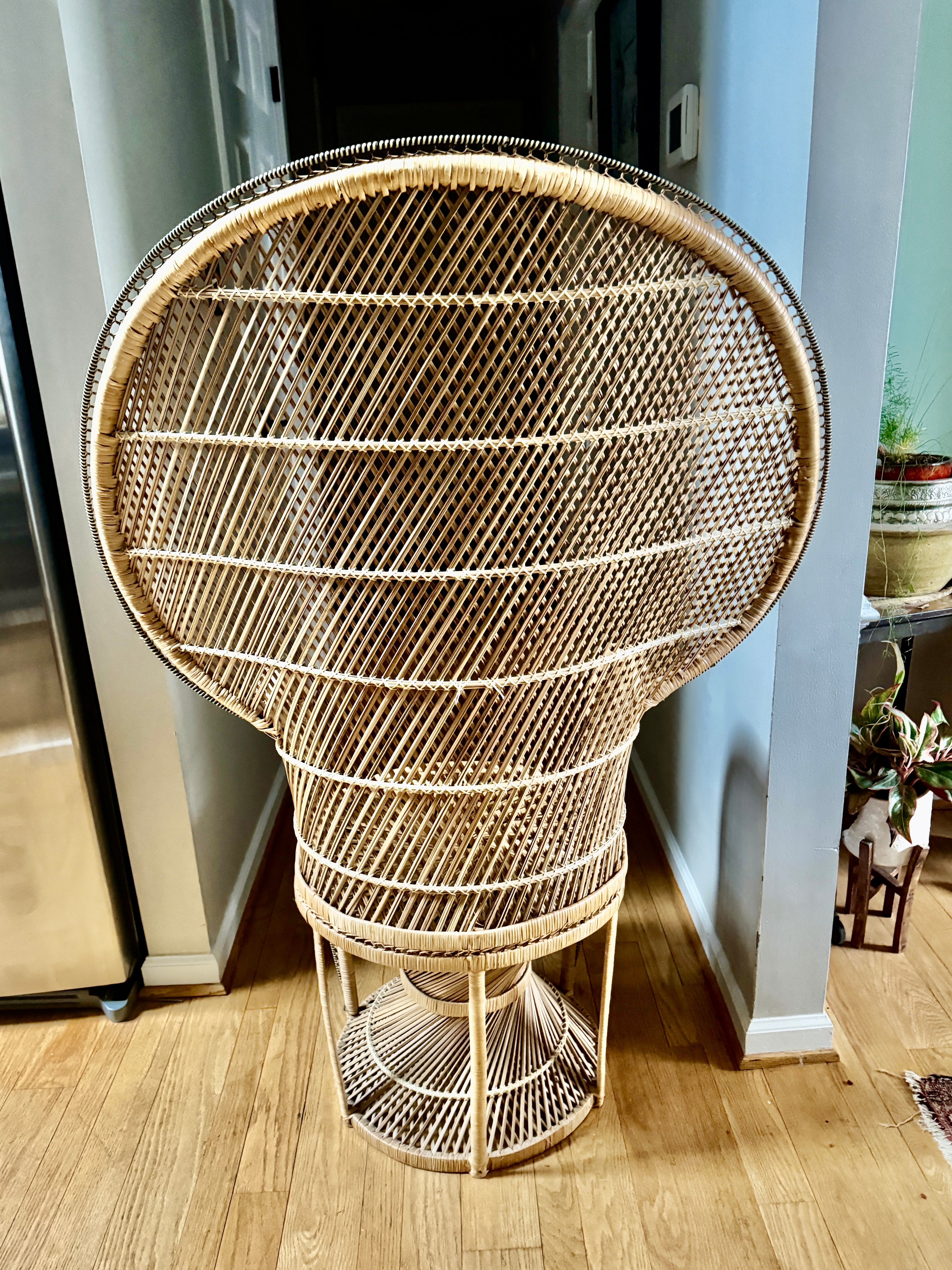 1970's Bohemian Rattan Peacock Chair