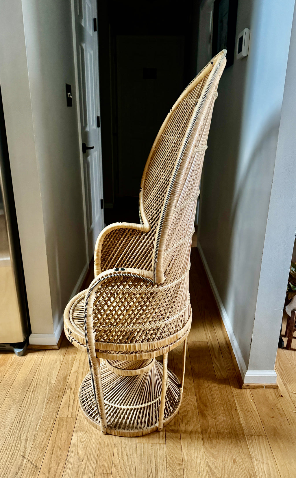 1970's Bohemian Rattan Peacock Chair
