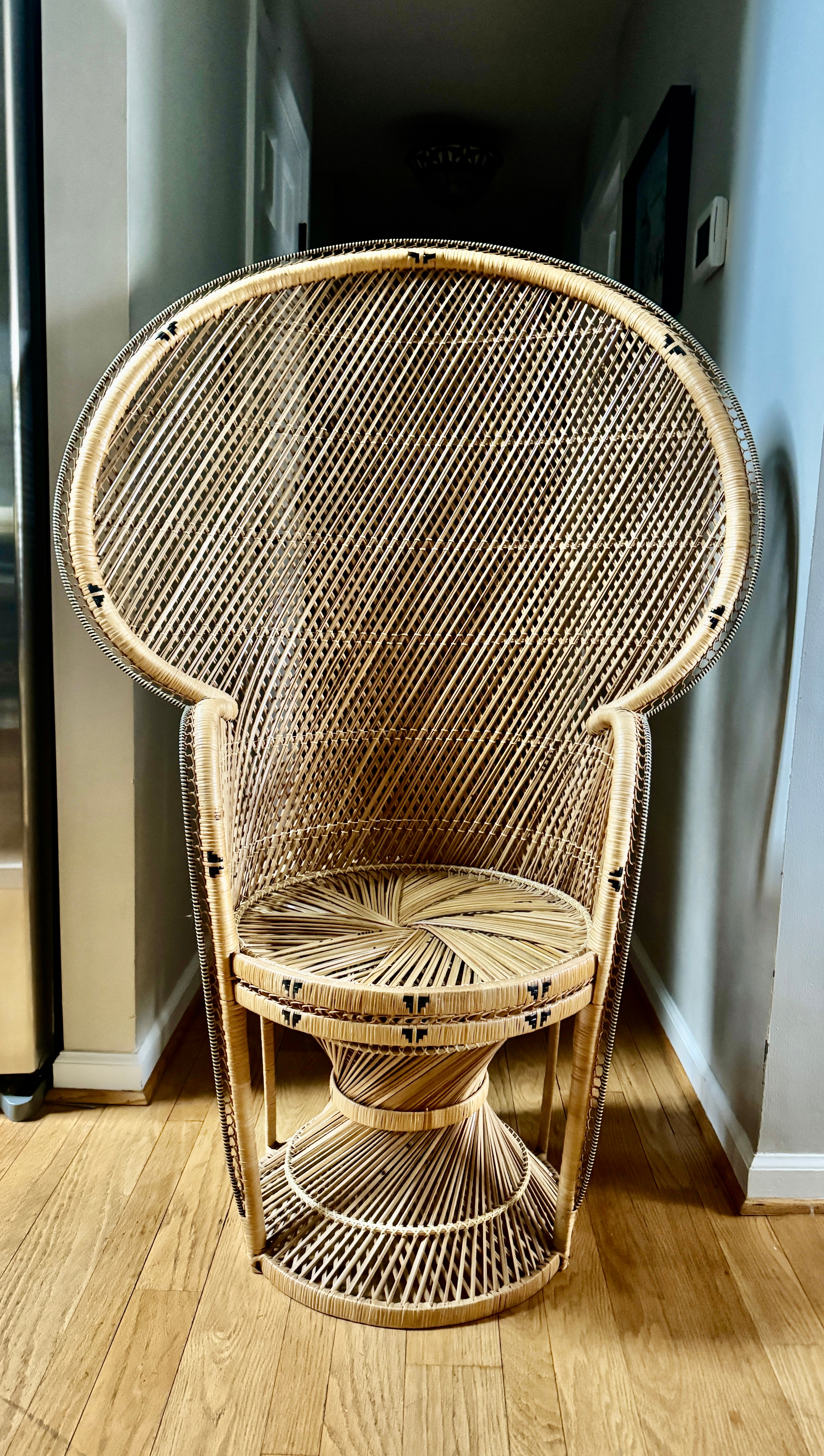 1970's Bohemian Rattan Peacock Chair