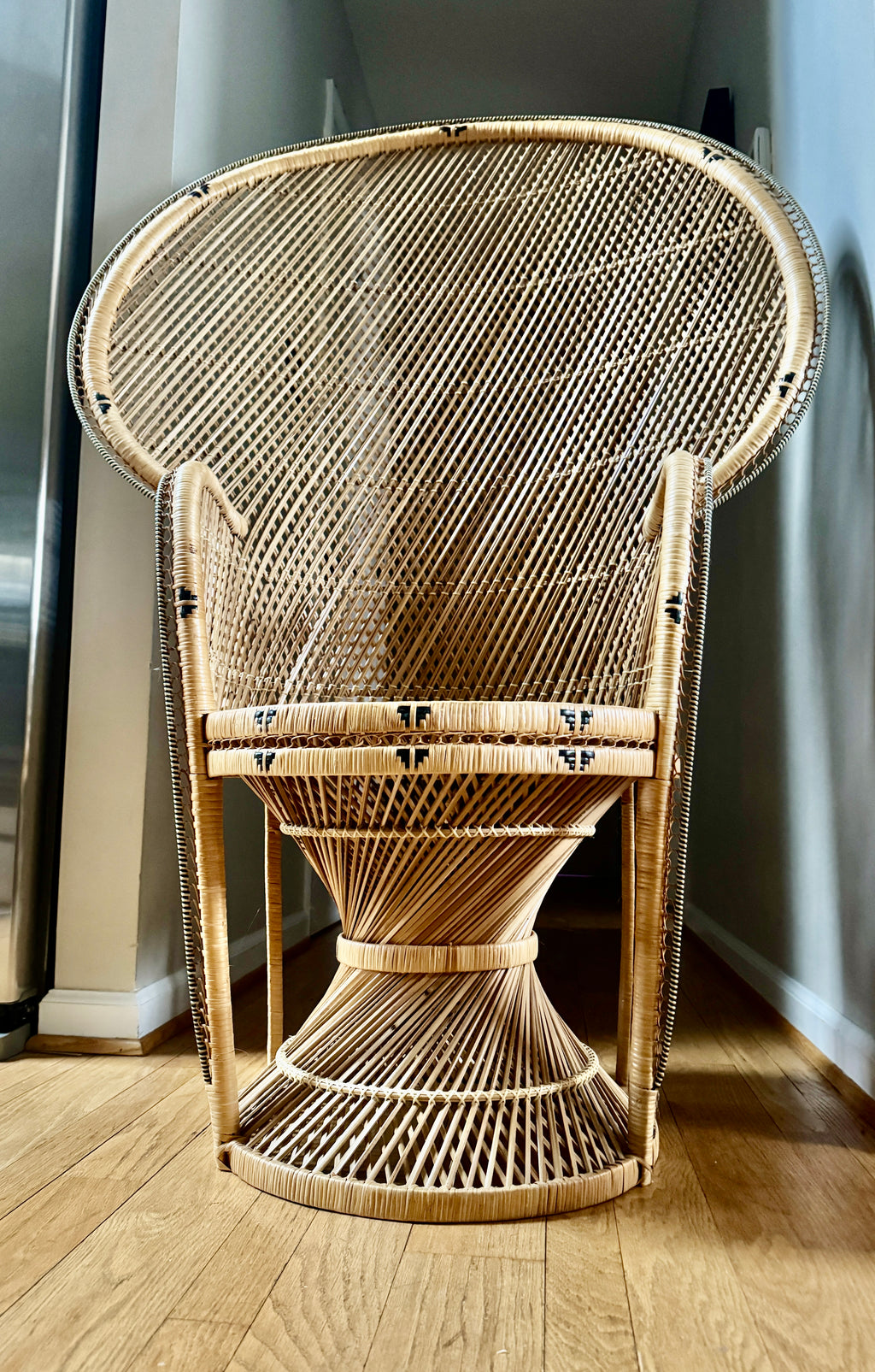 1970's Bohemian Rattan Peacock Chair