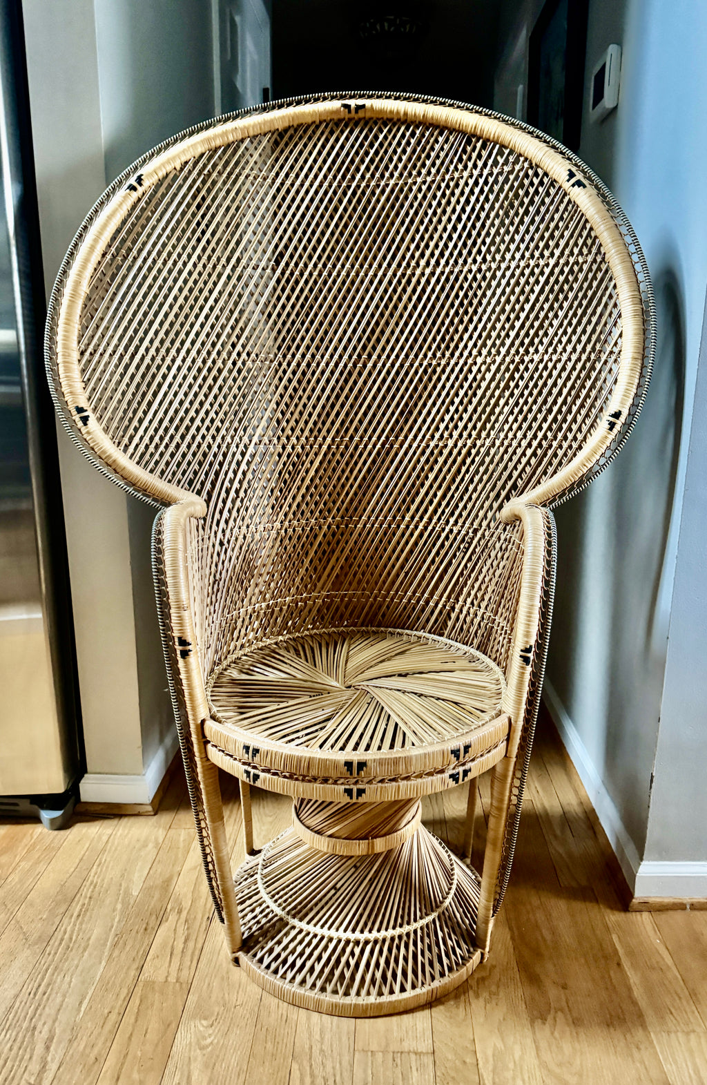 1970's Bohemian Rattan Peacock Chair