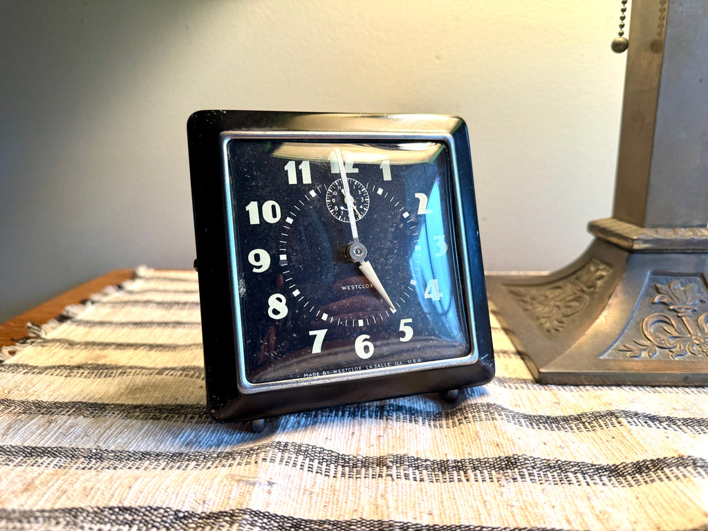 1940's Westclox Spur Wind-up Alarm Clock | Art Deco Westclox Alarm Clock
