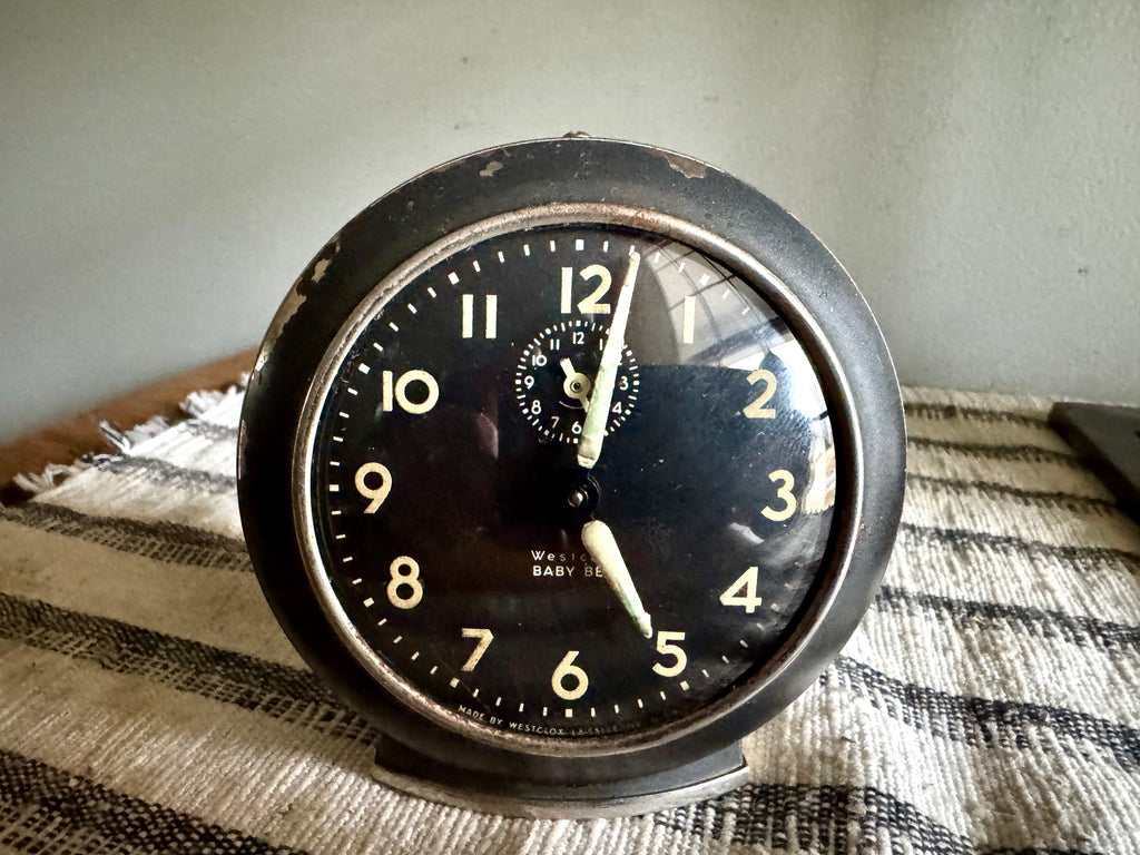 1940's- 50's Westclox Baby Ben Wind-up Alarm Clock | Art Deco Westclox Baby-Ben Alarm Clock