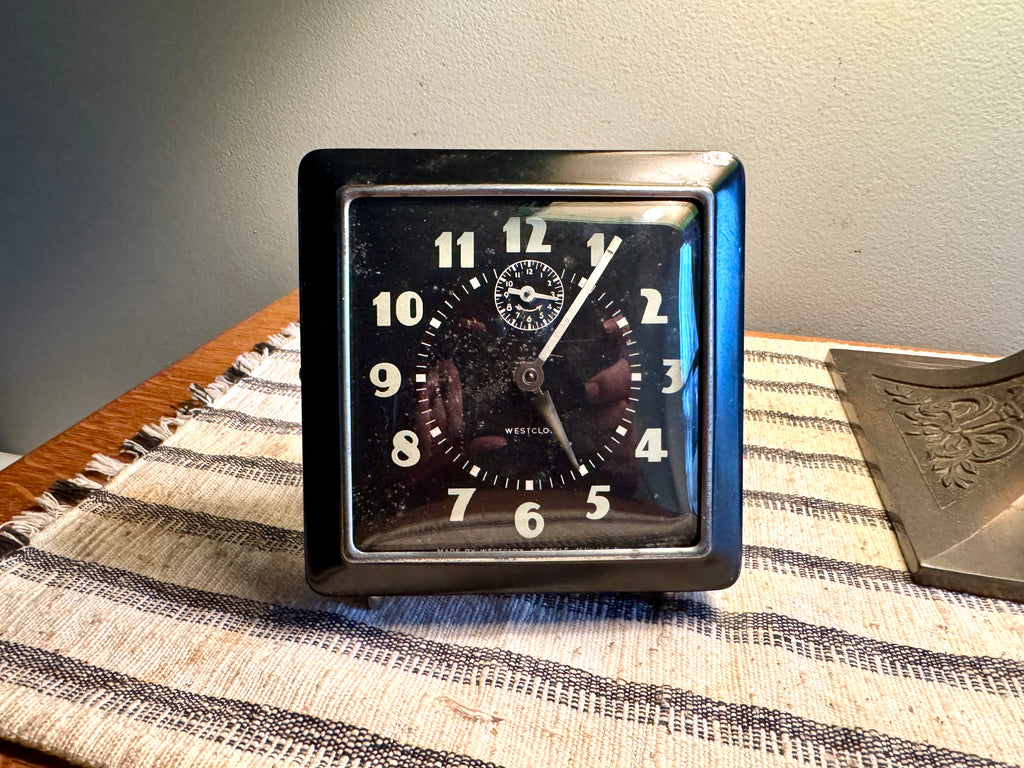 1940's Westclox Spur Wind-up Alarm Clock | Art Deco Westclox Alarm Clock