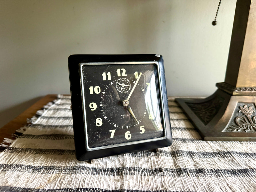 1940's Westclox Spur Wind-up Alarm Clock | Art Deco Westclox Alarm Clock