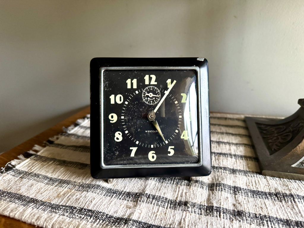 1940's Westclox Spur Wind-up Alarm Clock | Art Deco Westclox Alarm Clock