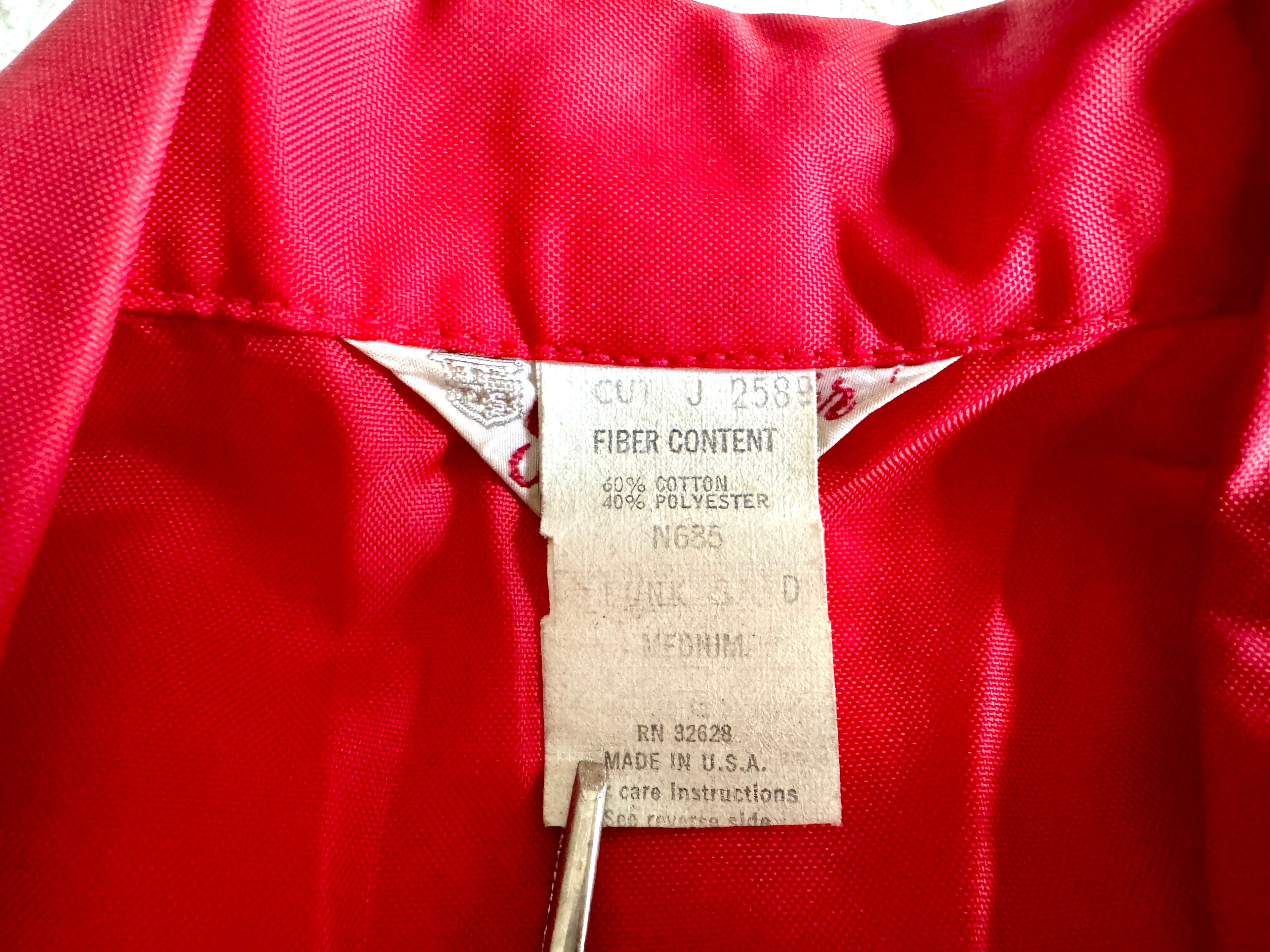 Vtg Swingster Funks G Hybrid (M) Red Windbreaker Racing Stripe Jacket Farm