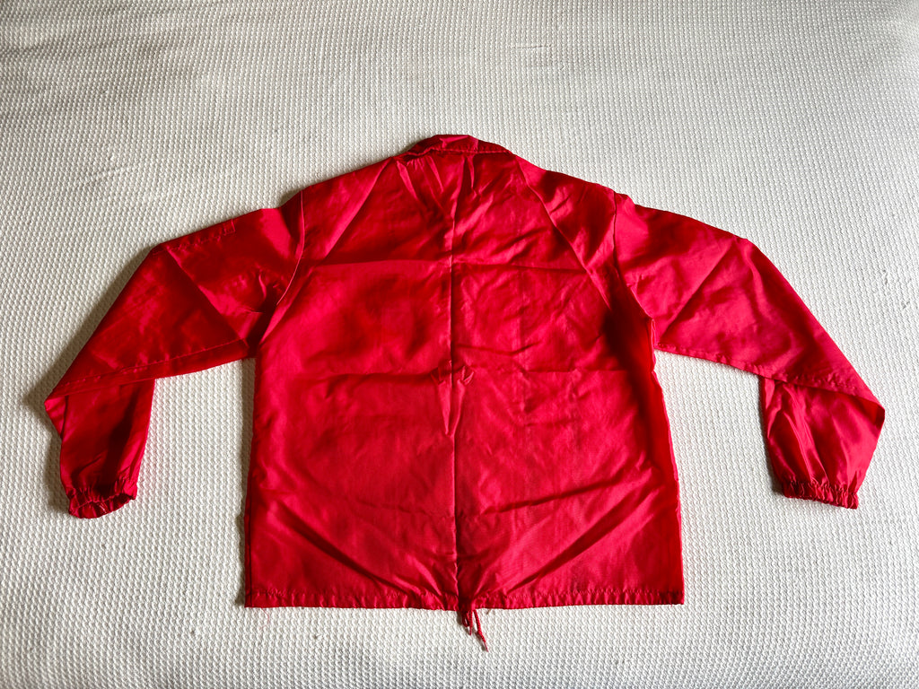 Vtg Swingster Funks G Hybrid (M) Red Windbreaker Racing Stripe Jacket Farm