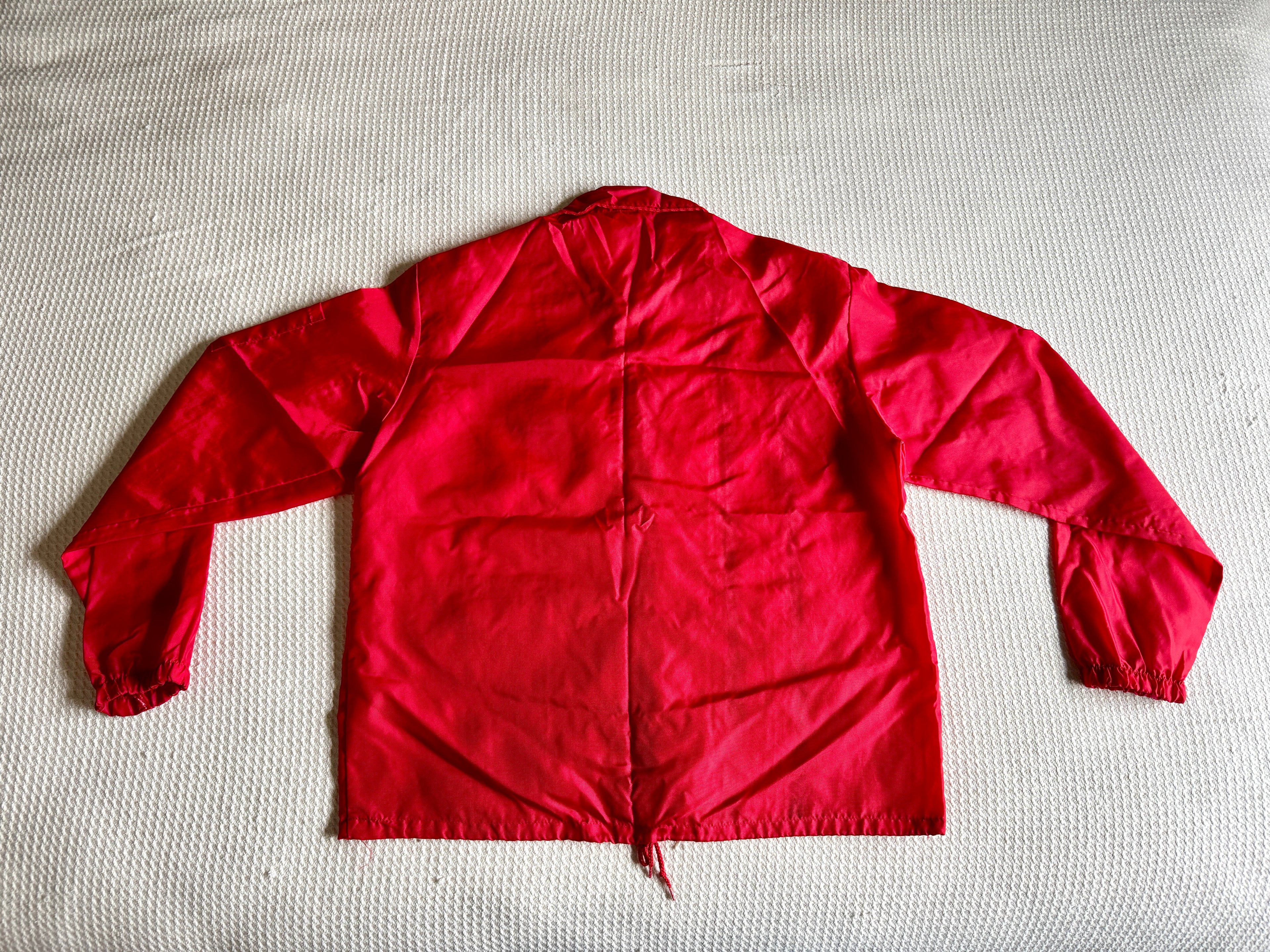 Vtg Swingster Funks G Hybrid (M) Red Windbreaker Racing Stripe Jacket Farm