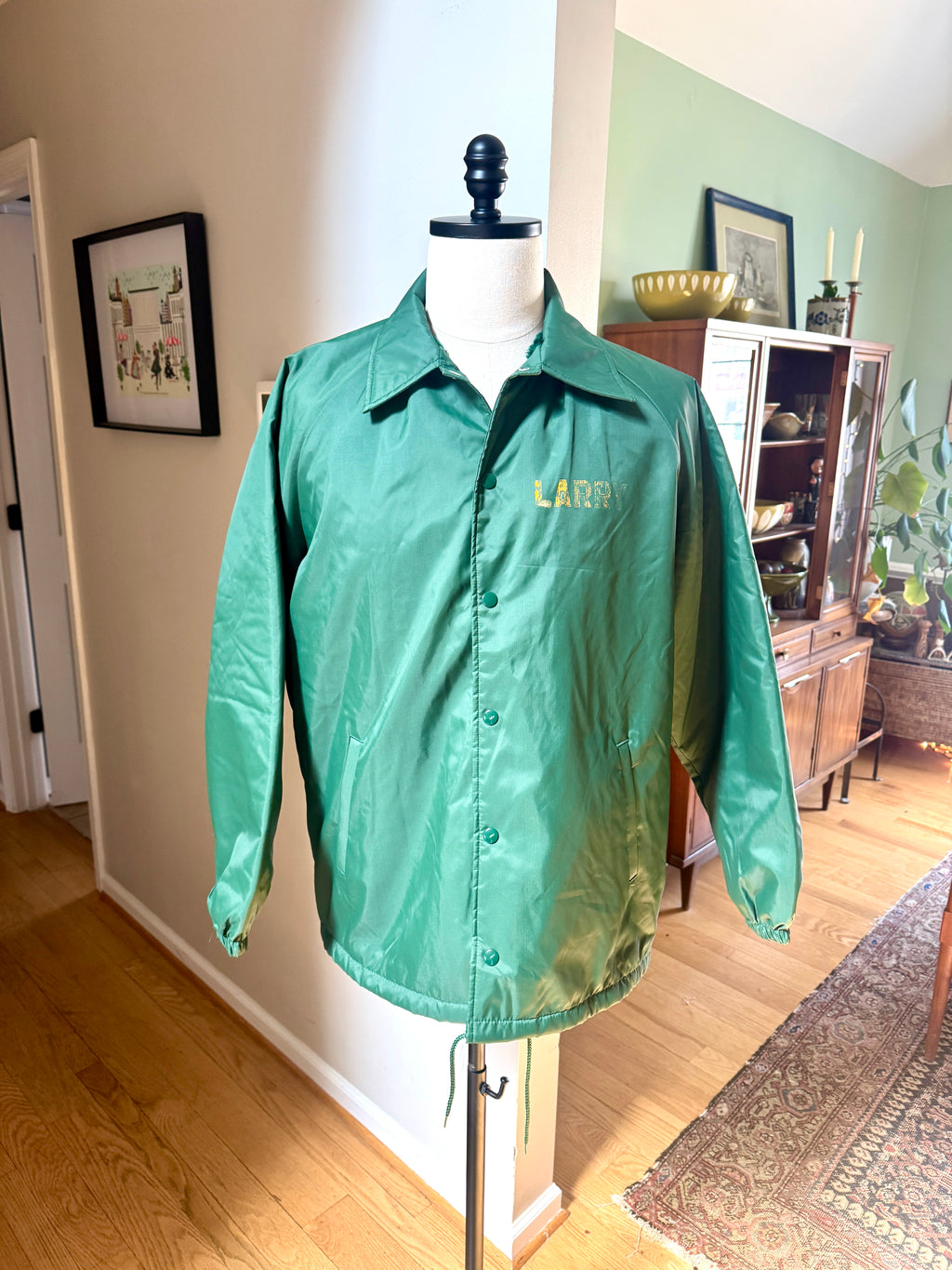 Vtg Green Sportsmaster Boa Lined Bus Service Jacket | Green Nylon "Birnie Bus Service" Jacket