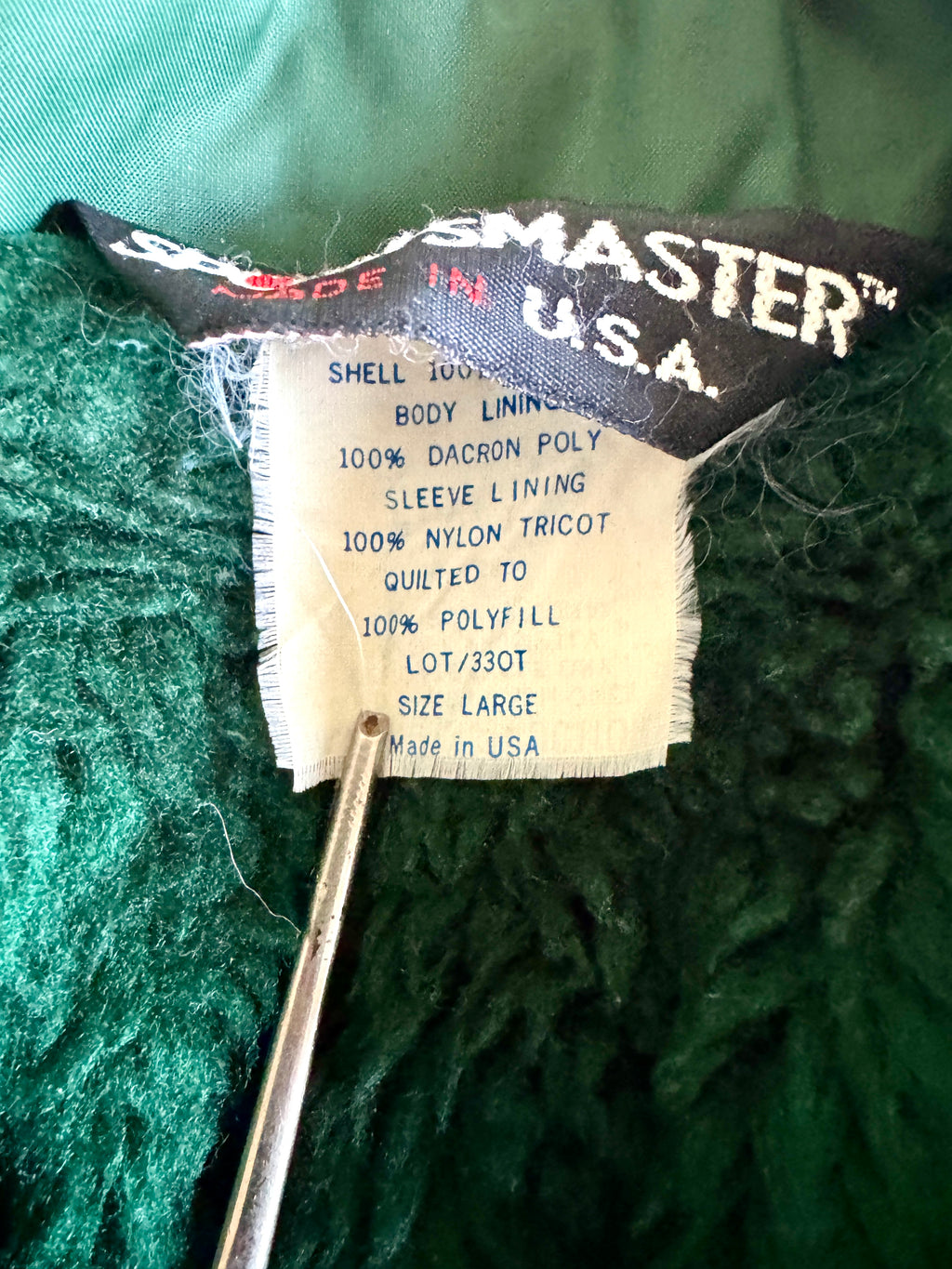 Vtg Green Sportsmaster Boa Lined Bus Service Jacket | Green Nylon "Birnie Bus Service" Jacket