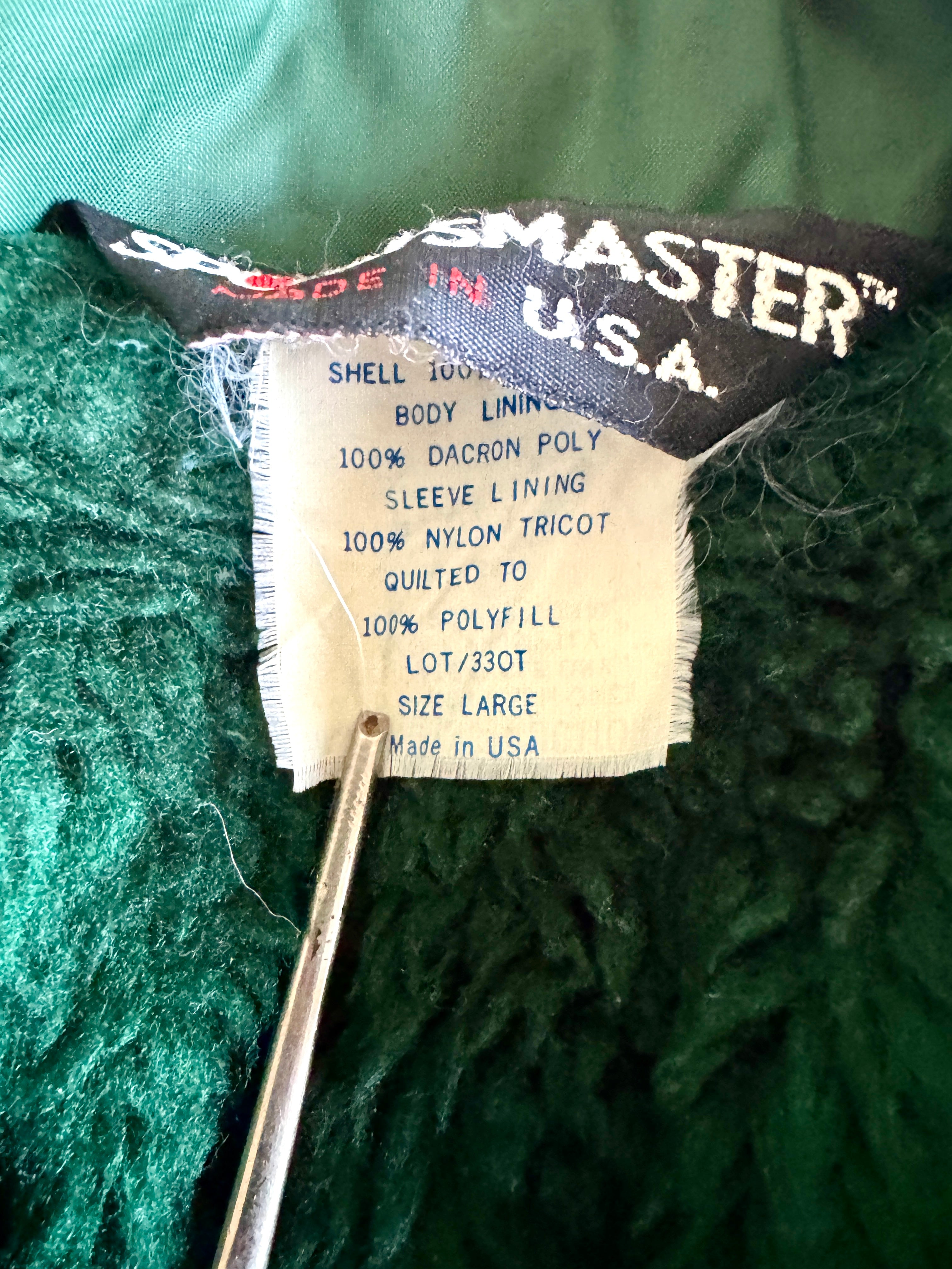 Vtg Green Sportsmaster Boa Lined Bus Service Jacket | Green Nylon "Birnie Bus Service" Jacket