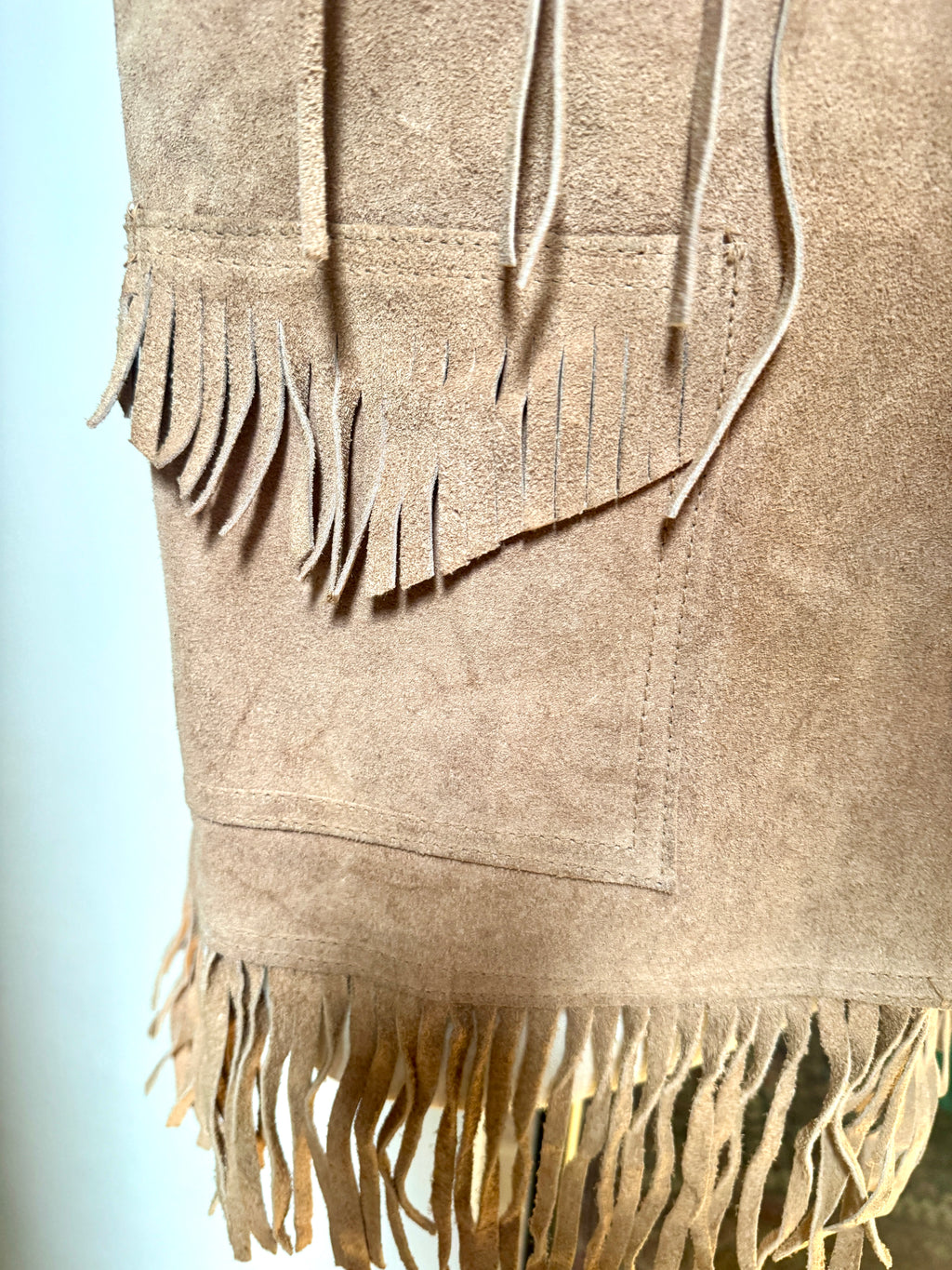 Vtg Genuine Leather Fringed Vest | Made in Mexico Long Fringe Vest