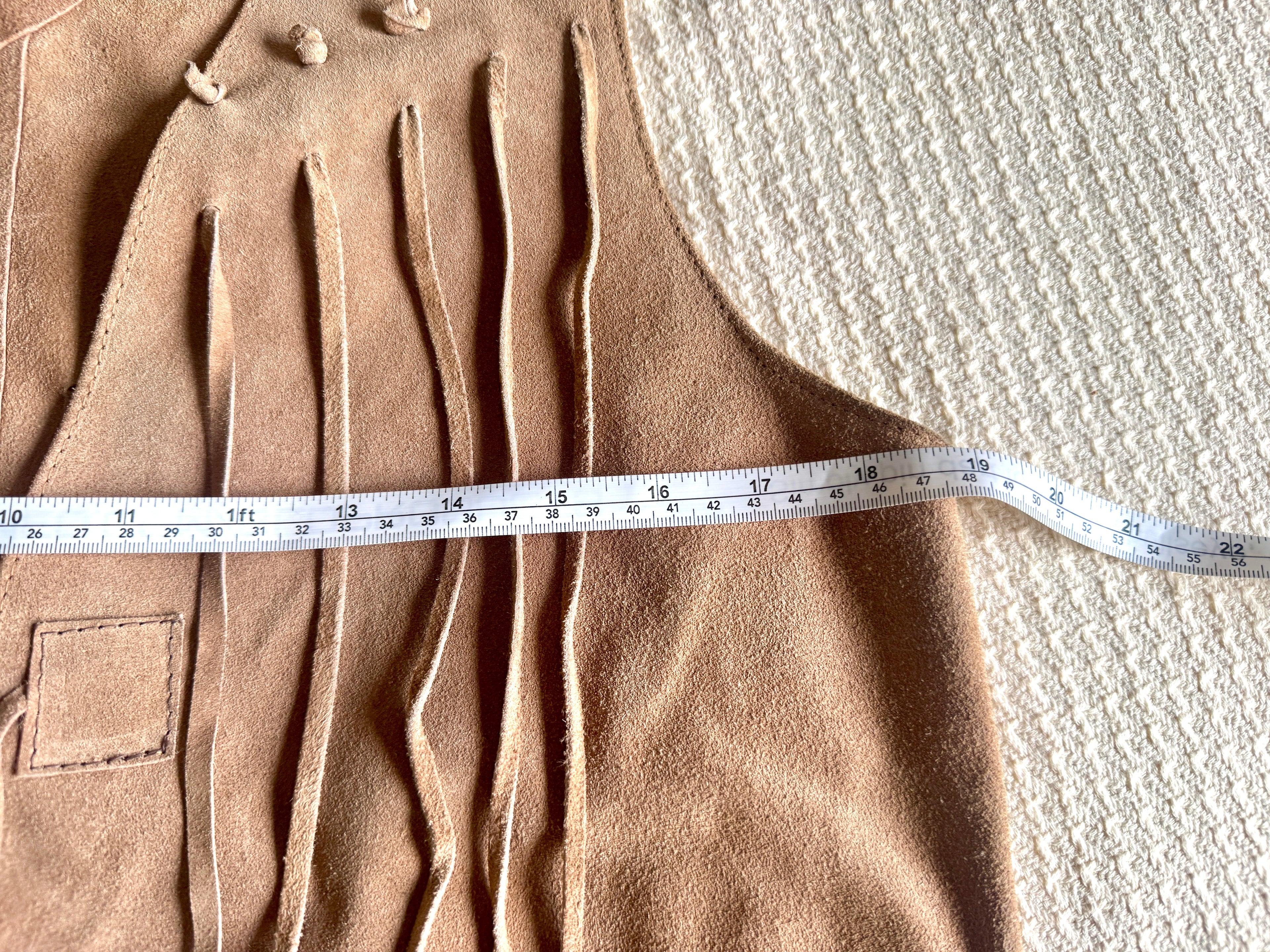 Vtg Genuine Leather Fringed Vest | Made in Mexico Long Fringe Vest