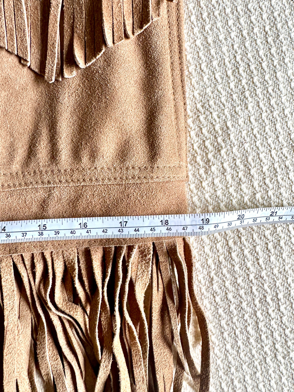 Vtg Genuine Leather Fringed Vest | Made in Mexico Long Fringe Vest
